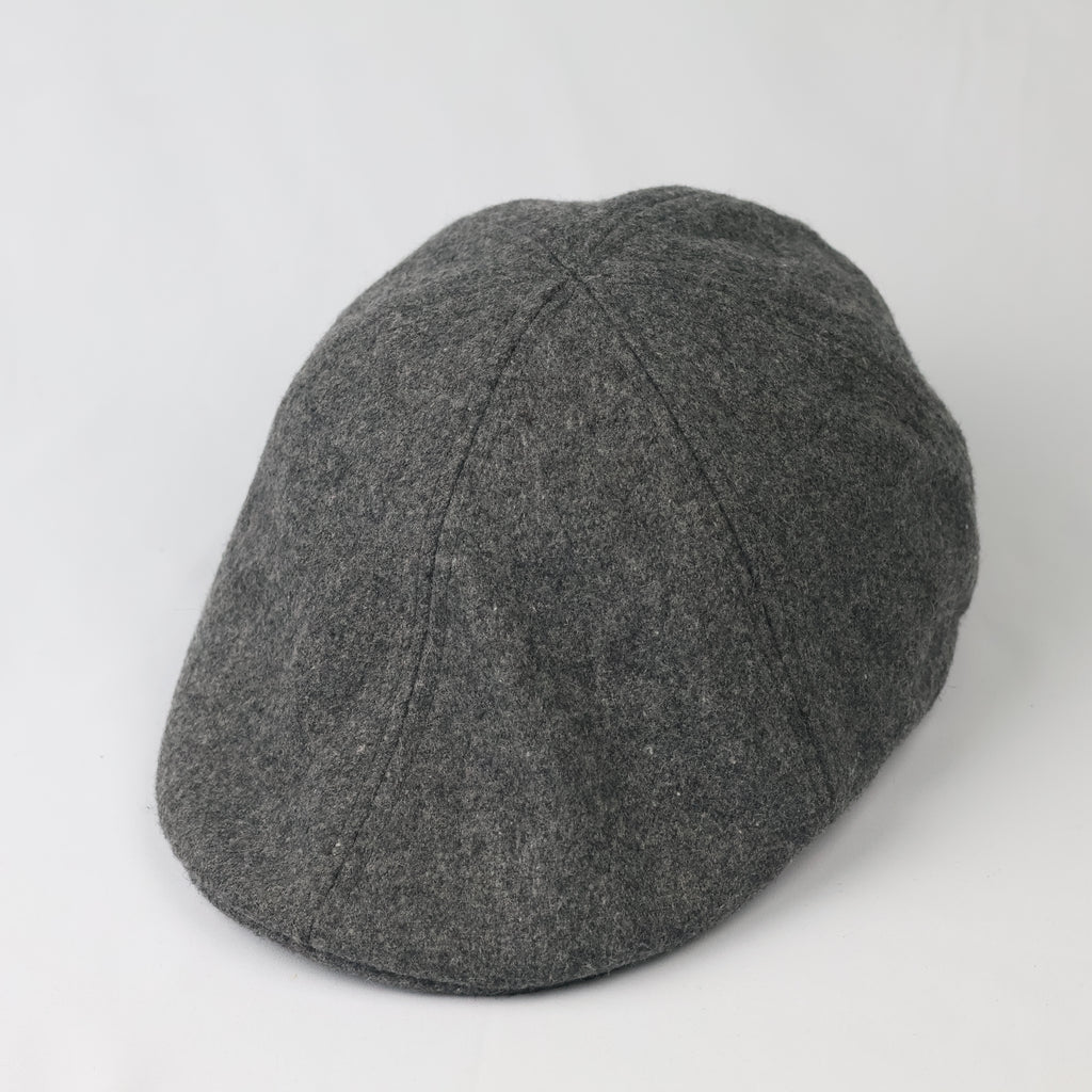 Zara Man Charcoal Grey Wool Blend Flat Thrifted Cap- Woolen