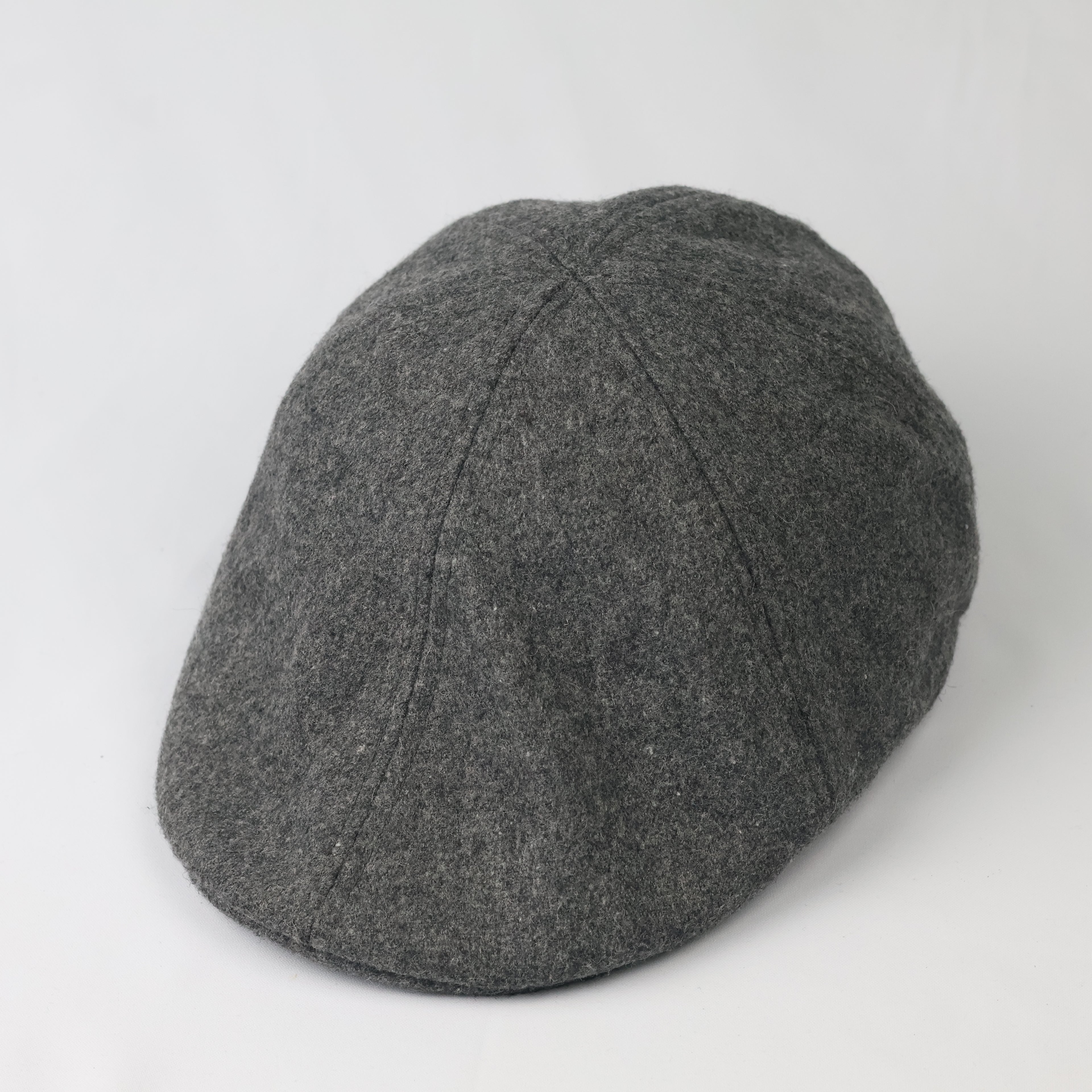 Zara Man Charcoal Grey Wool Blend Flat Thrifted Cap- Woolen