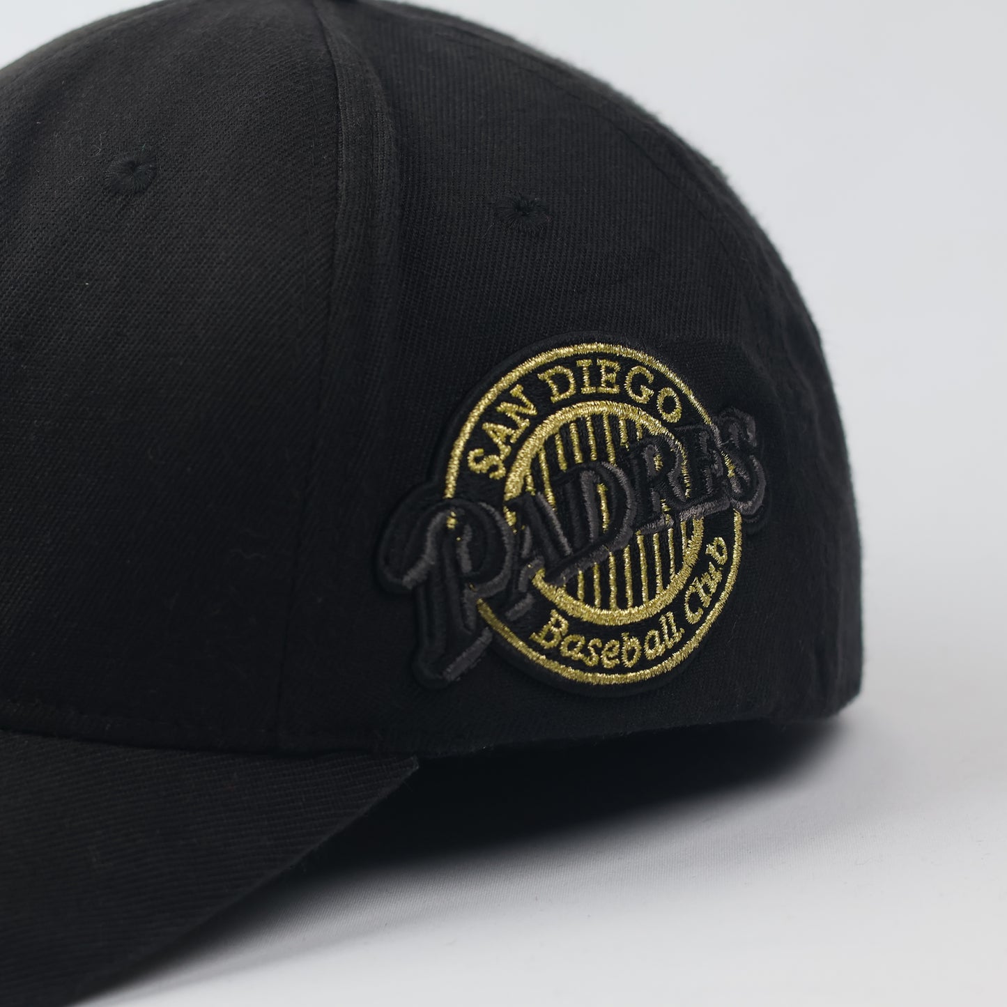 San Diego Padres Black & Gold Flexfit Thrifted Cap - SD Logo with Side Patch L-XXL