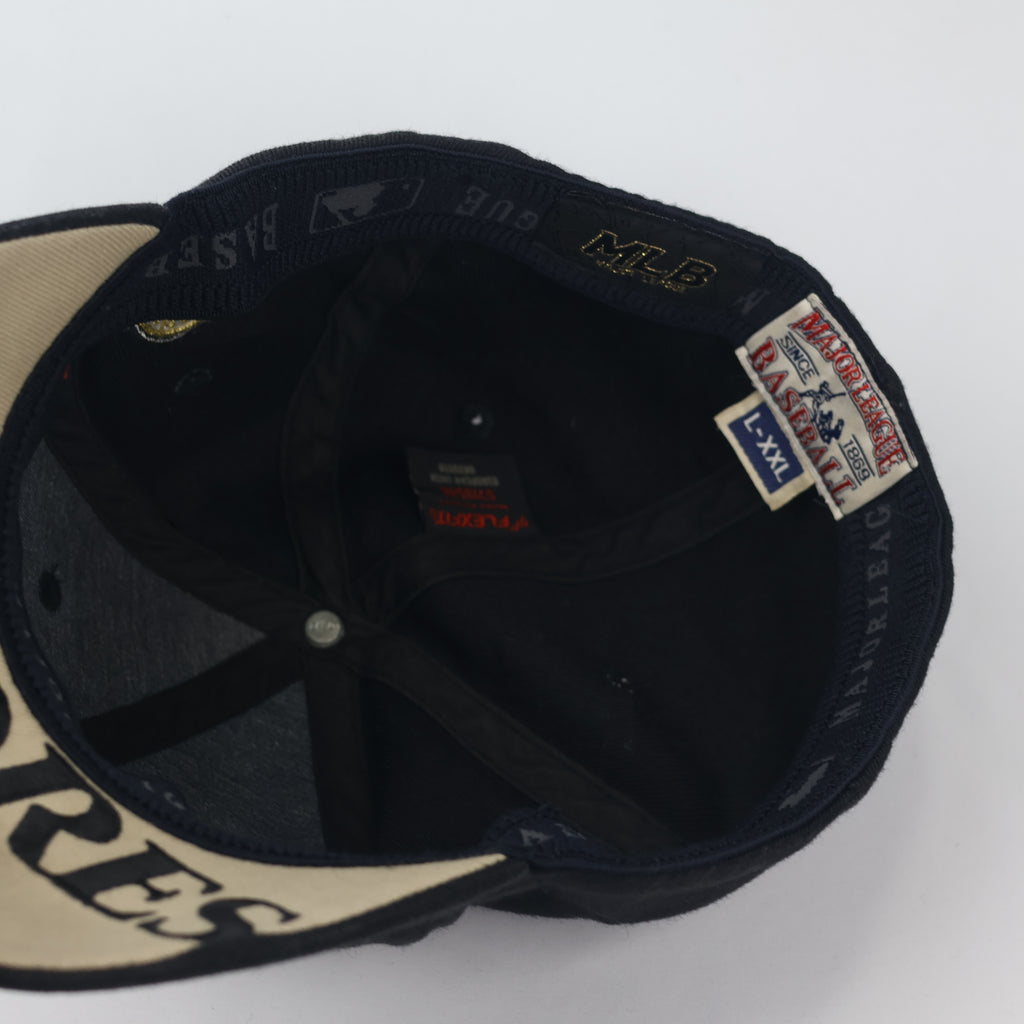 San Diego Padres Black & Gold Flexfit Thrifted Cap - SD Logo with Side Patch L-XXL