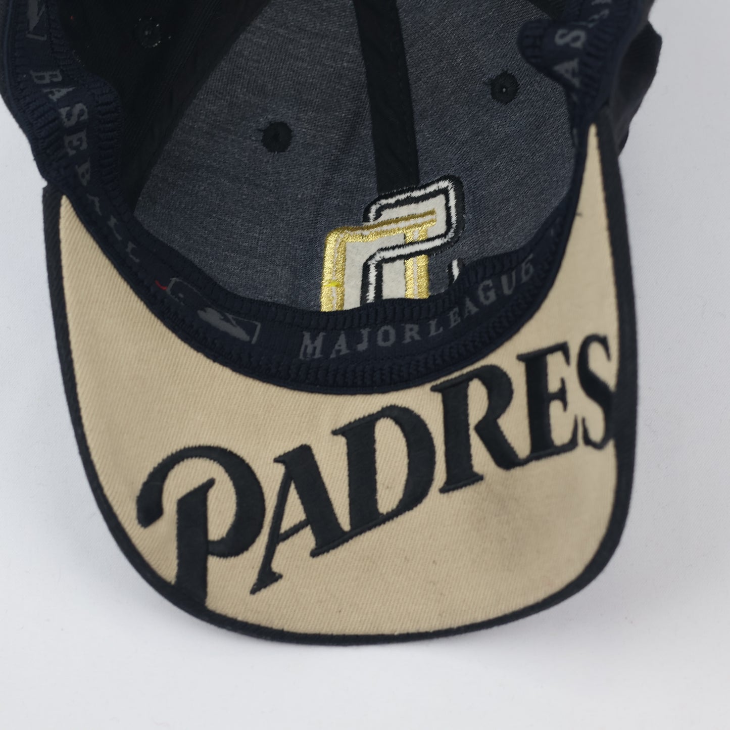 San Diego Padres Black & Gold Flexfit Thrifted Cap - SD Logo with Side Patch L-XXL