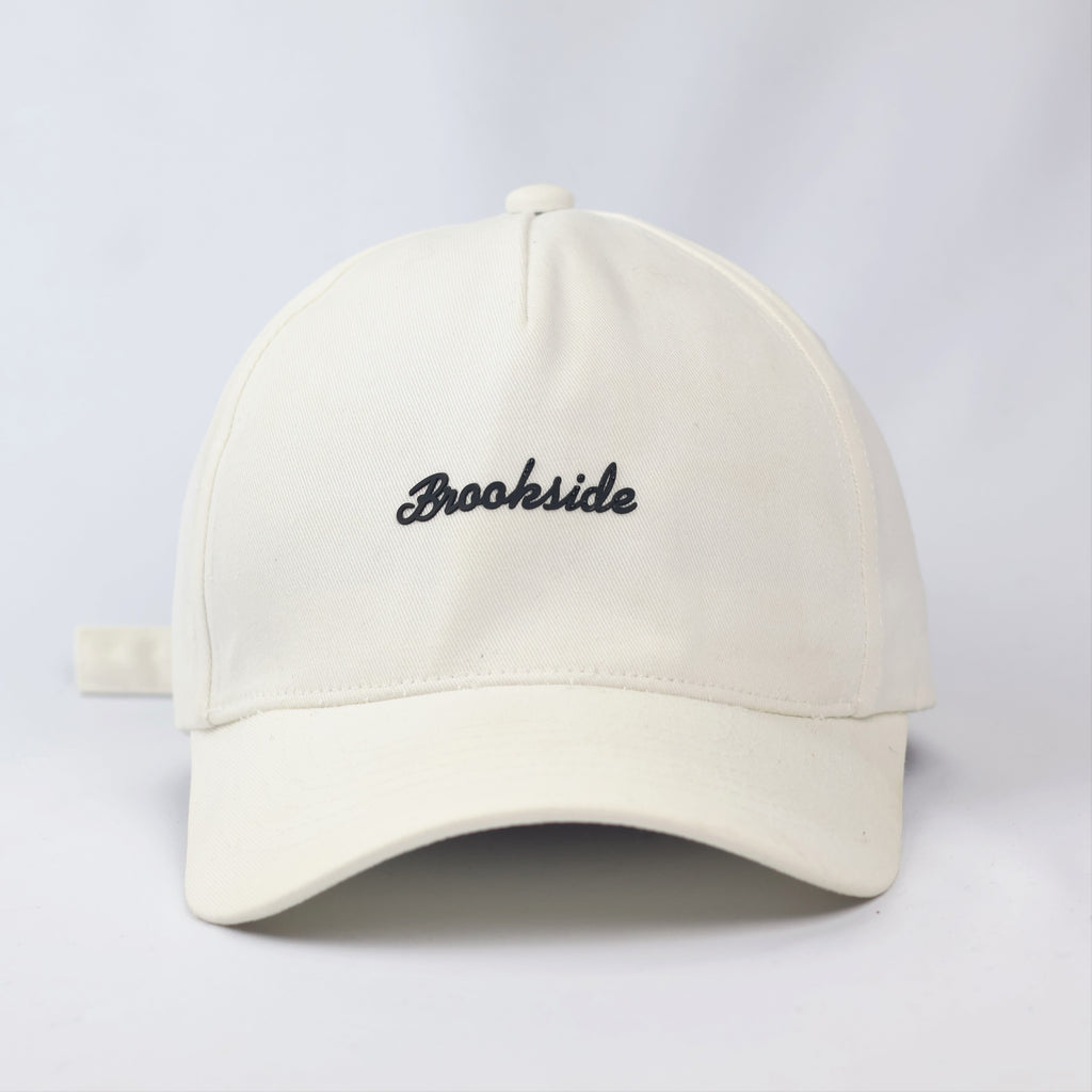 Brookside Off-White Cotton Baseball Thrifted Cap - Urban Trend Embroidered Strapback Hat