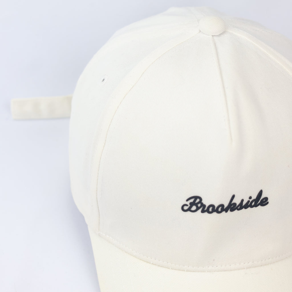 Brookside Off-White Cotton Baseball Thrifted Cap - Urban Trend Embroidered Strapback Hat