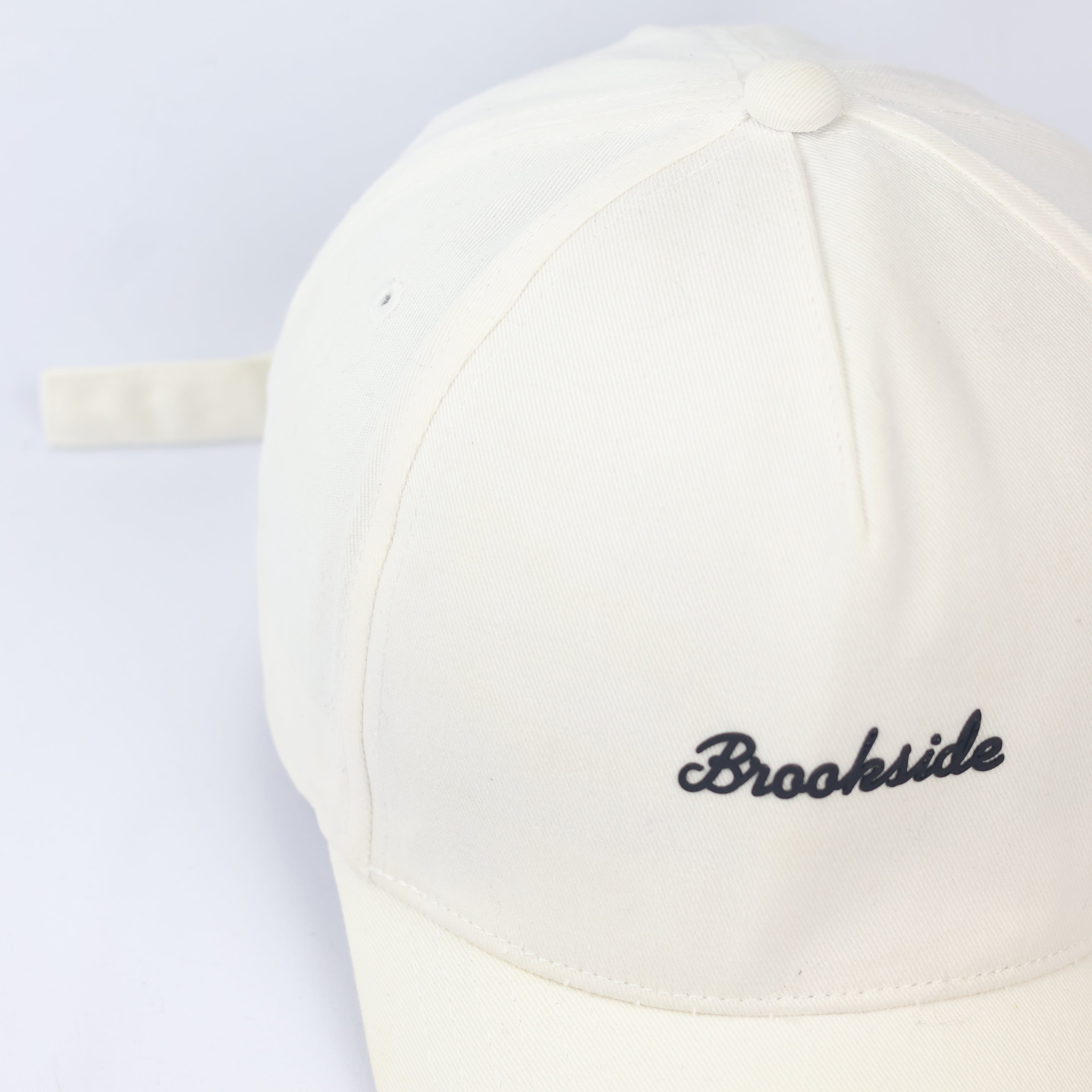 Brookside Off-White Cotton Baseball Thrifted Cap - Urban Trend Embroidered Strapback Hat