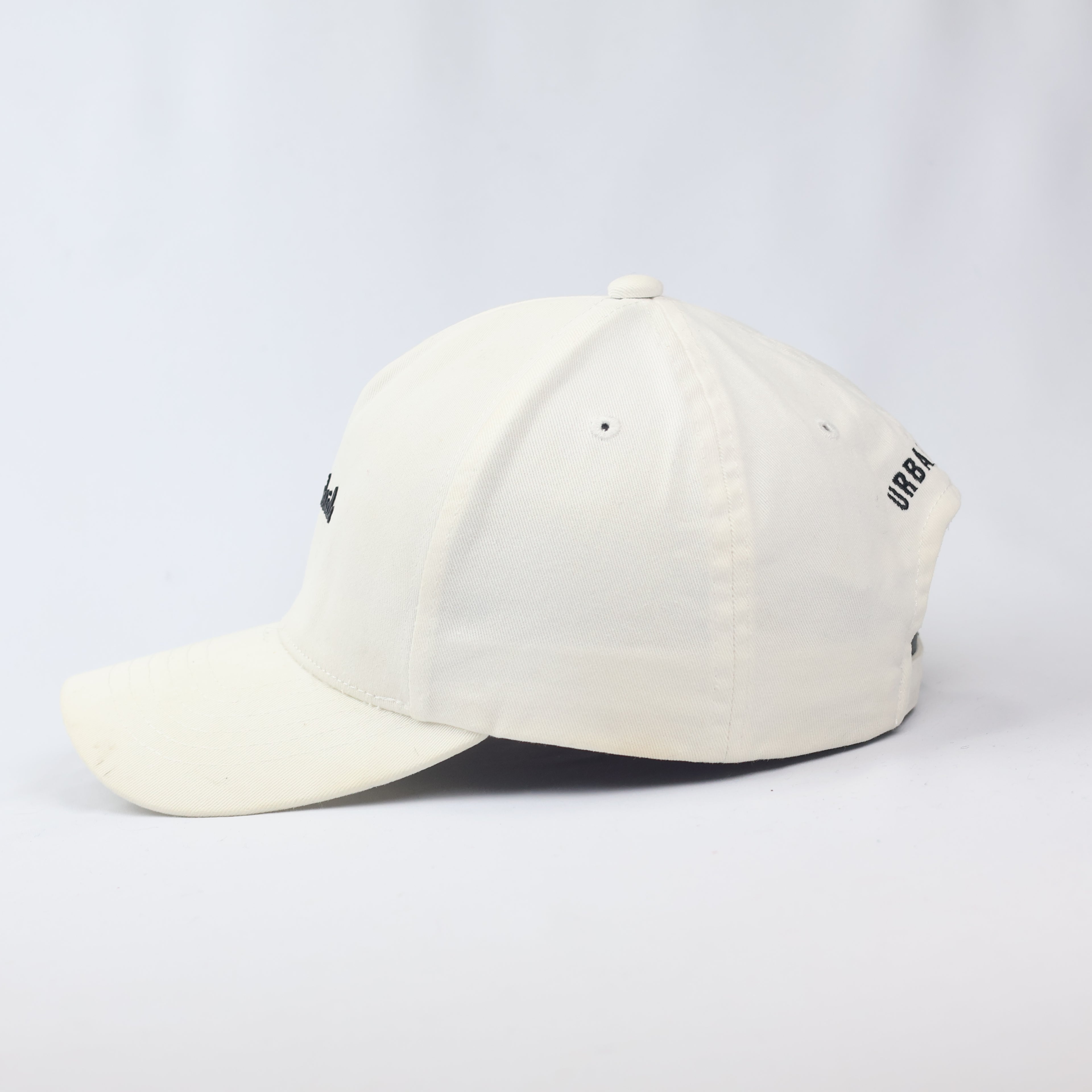 Brookside Off-White Cotton Baseball Thrifted Cap - Urban Trend Embroidered Strapback Hat