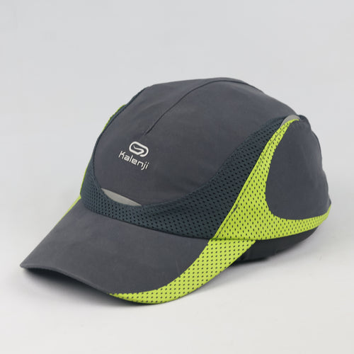 Thrifted Kalenji Dark Grey & Neon Lime Running Hat - Size 54-56cm