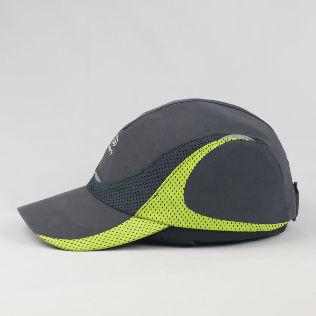 Thrifted Kalenji Dark Grey & Neon Lime Running Hat - Size 54-56cm