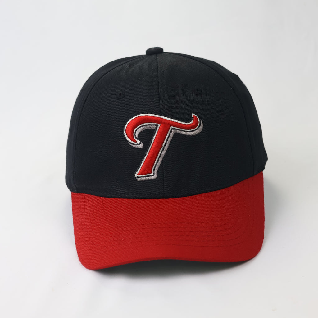 Vintage Kia Tigers KBO Thrifted Baseball Cap - Black & Red Two-Tone
