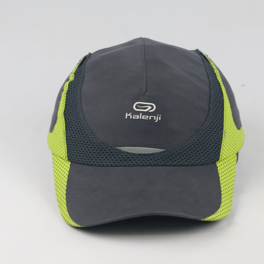 Thrifted Kalenji Dark Grey & Neon Lime Running Hat - Size 54-56cm