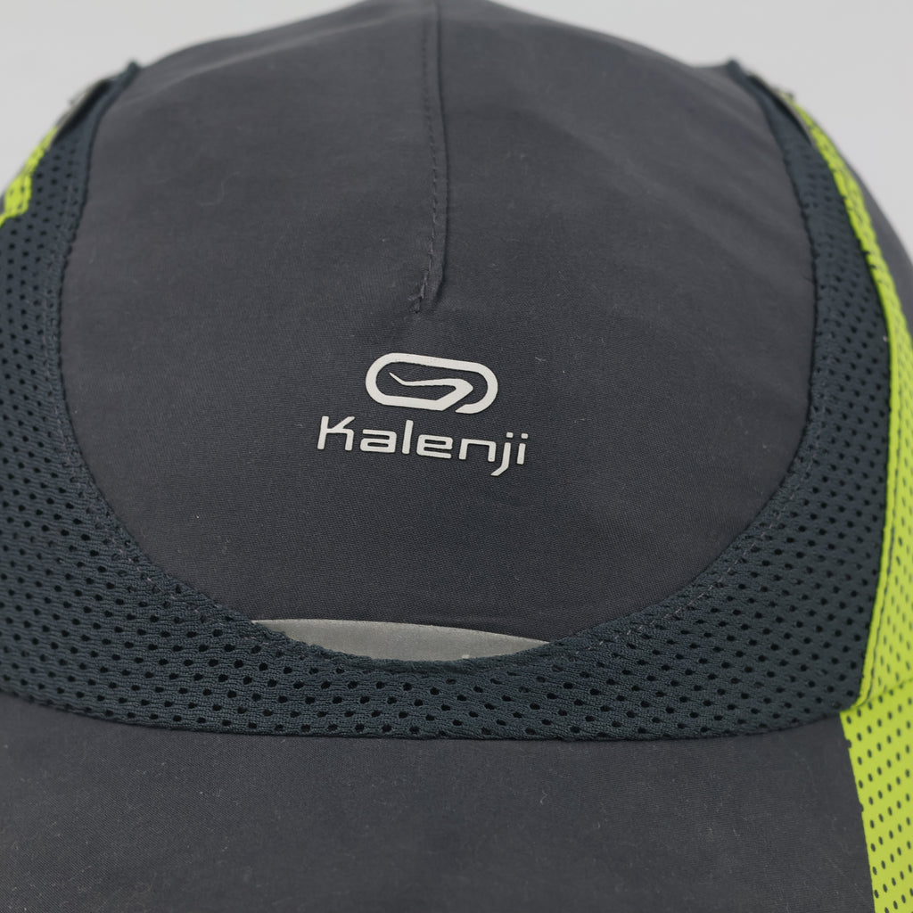 Thrifted Kalenji Dark Grey & Neon Lime Running Hat - Size 54-56cm
