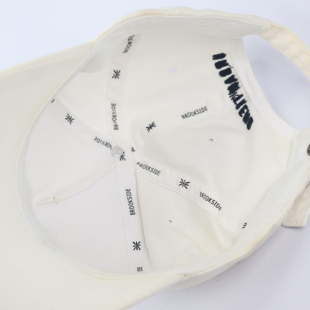 Brookside Off-White Cotton Baseball Thrifted Cap - Urban Trend Embroidered Strapback Hat