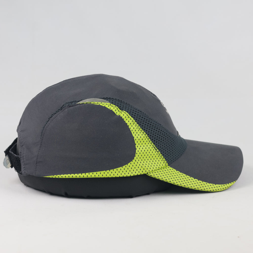 Thrifted Kalenji Dark Grey & Neon Lime Running Hat - Size 54-56cm
