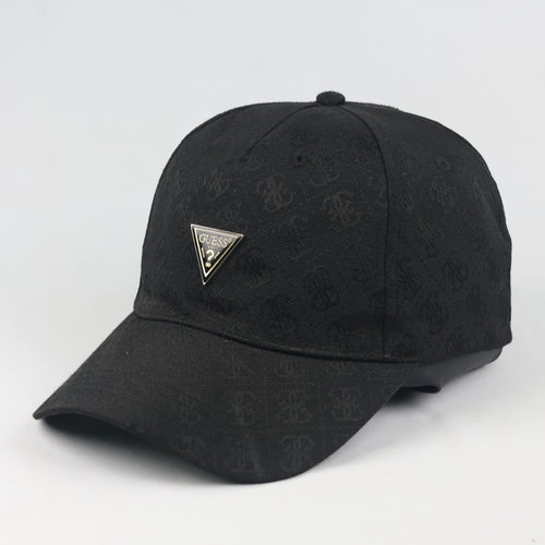 Thrifted Guess Monogram Jacquard Black Baseball Cap - Size 57-59cm