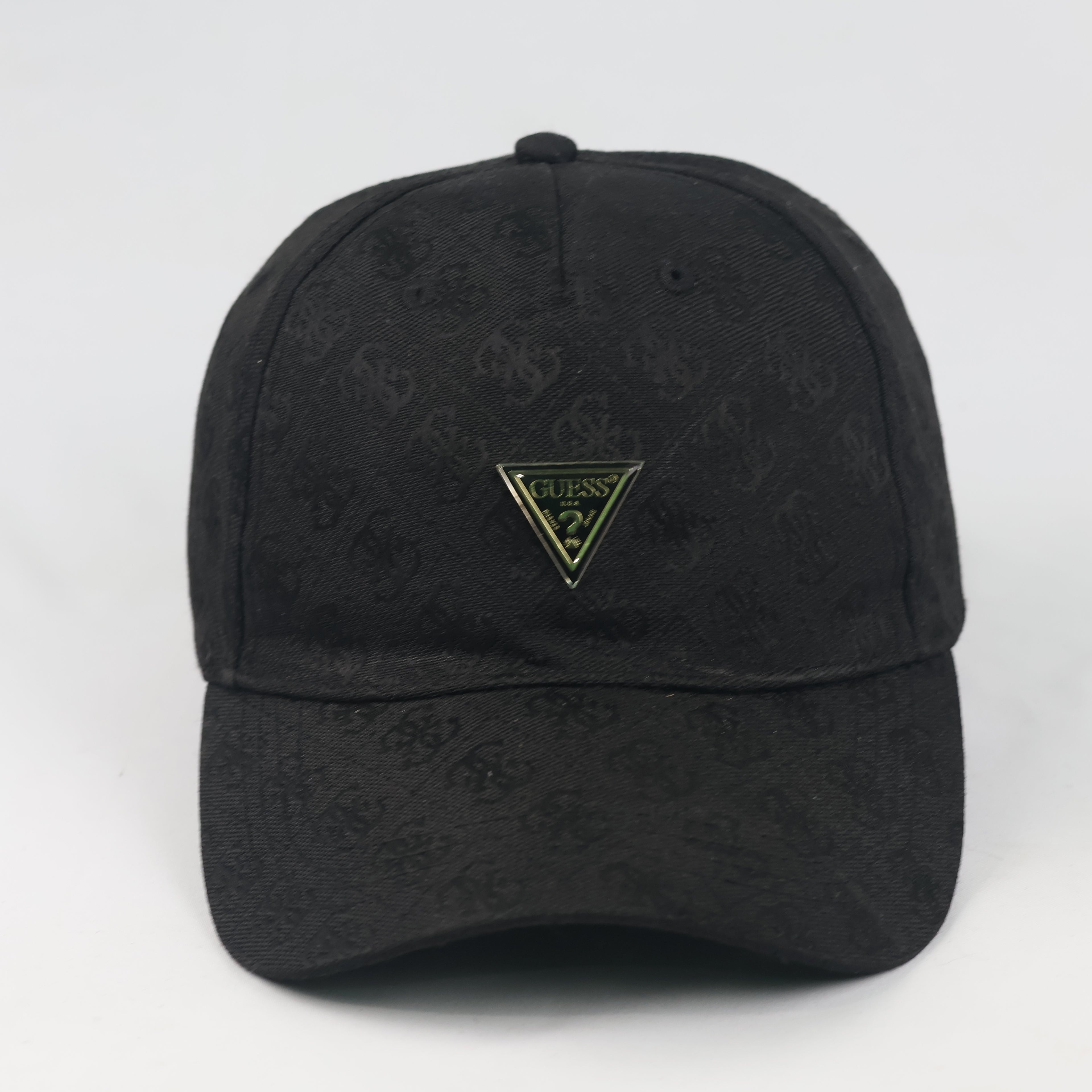 Thrifted Guess Monogram Jacquard Black Baseball Cap - Size 57-59cm