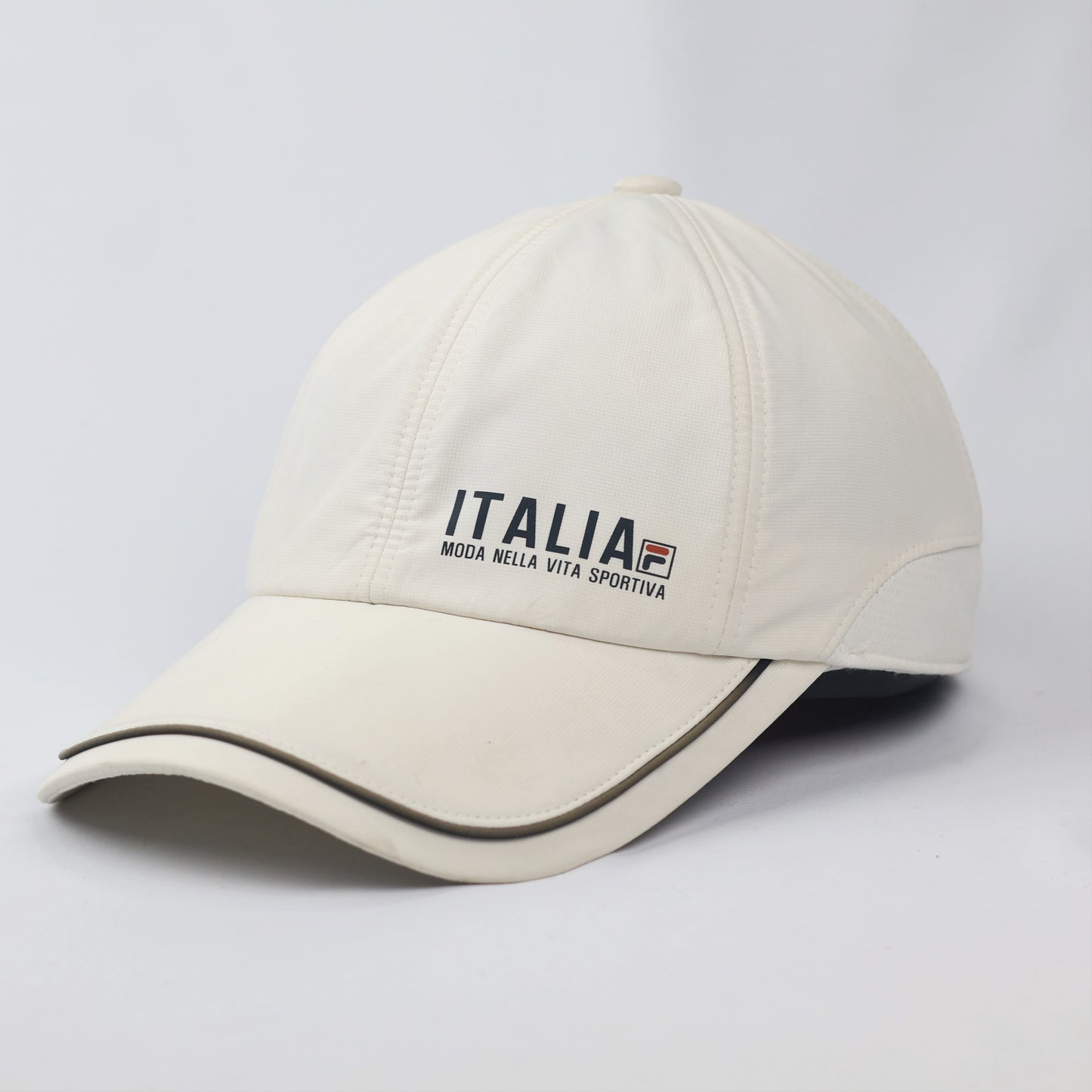 FILA Italia CoolMax Performance Thrifted Baseball Cap - White Sport Hat