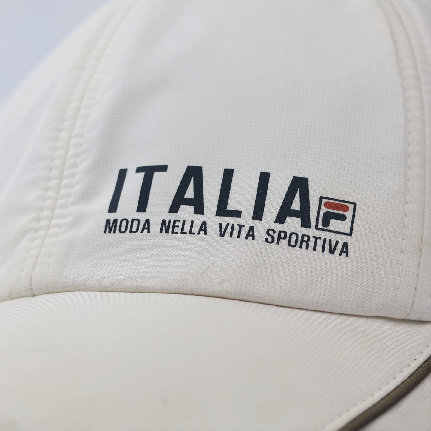 FILA Italia CoolMax Performance Thrifted Baseball Cap - White Sport Hat