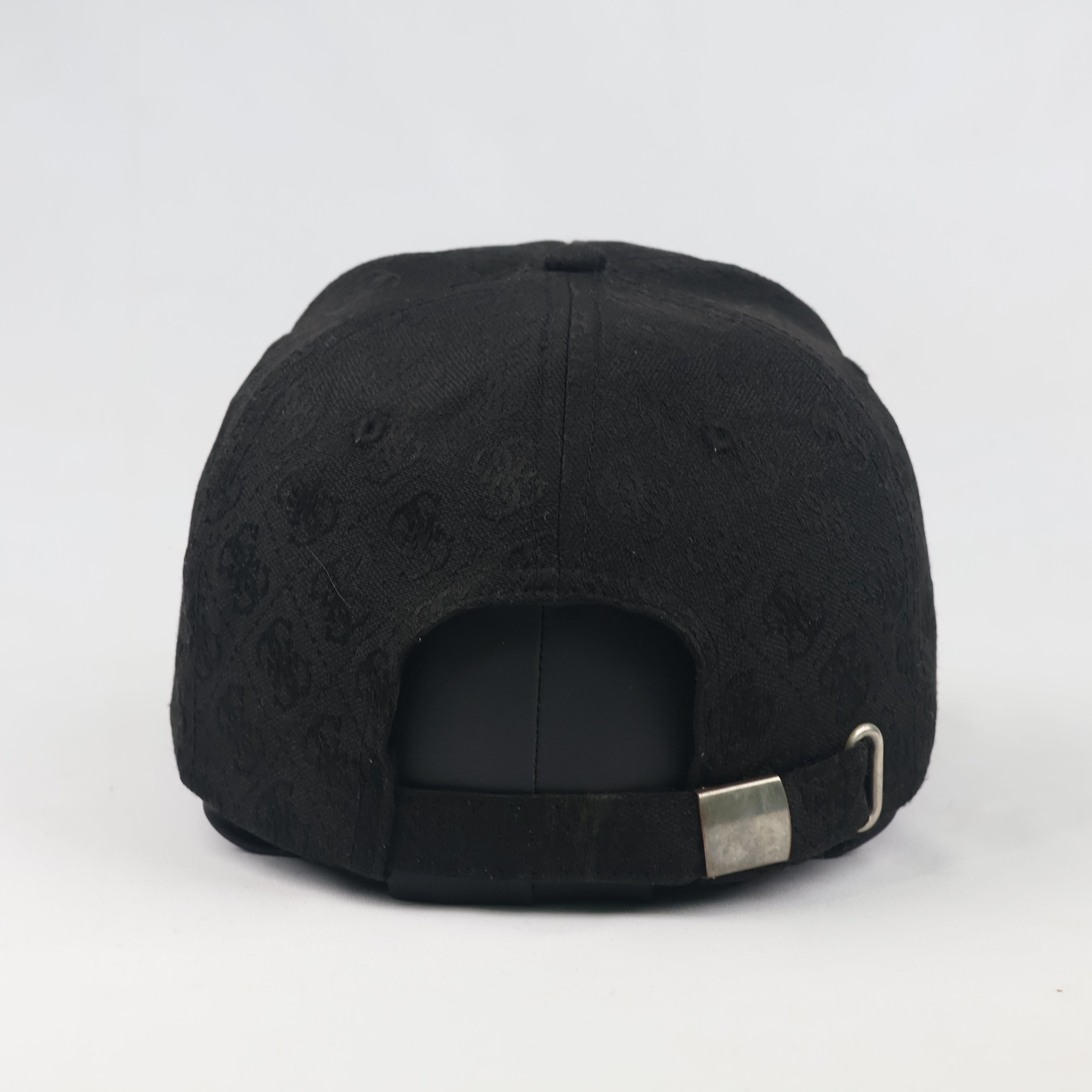 Thrifted Guess Monogram Jacquard Black Baseball Cap - Size 57-59cm