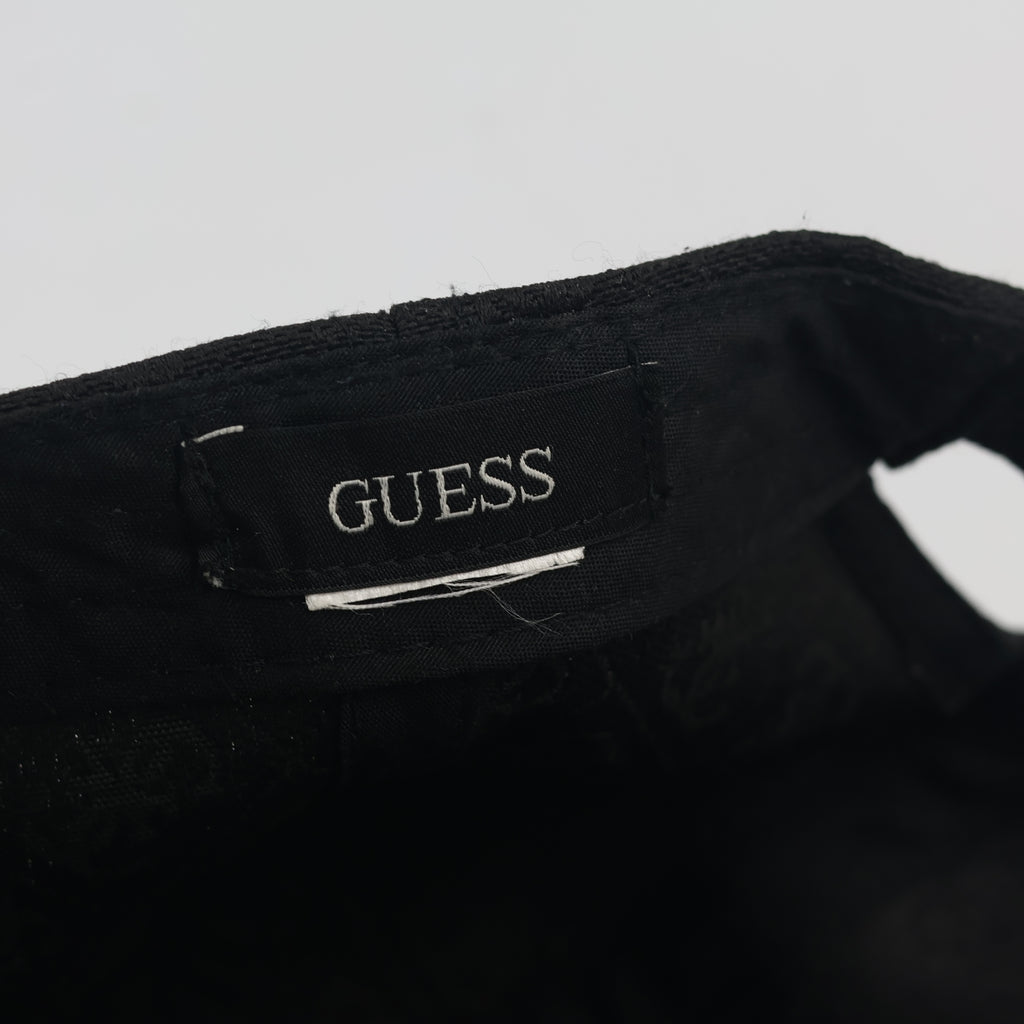 Thrifted Guess Monogram Jacquard Black Baseball Cap - Size 57-59cm