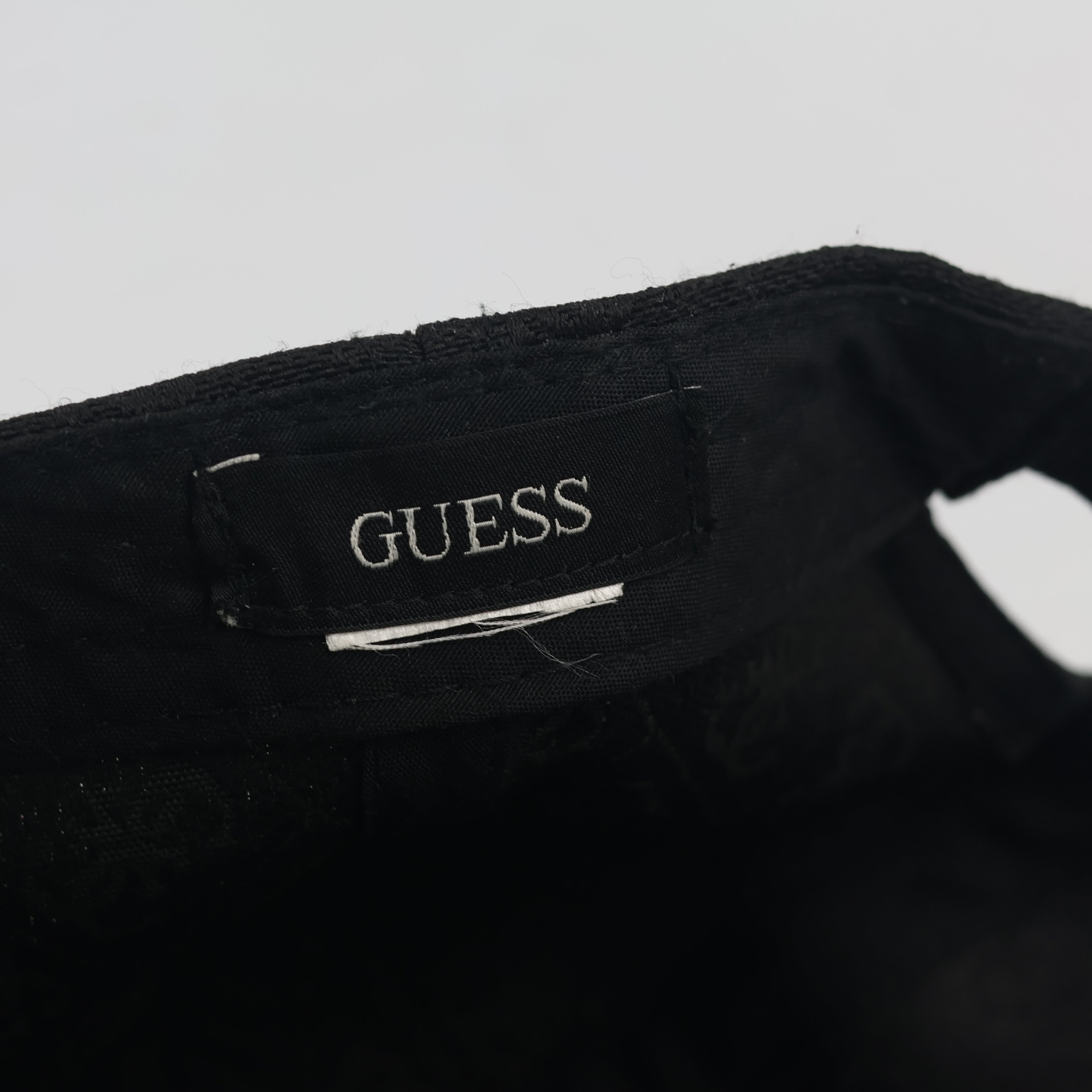 Thrifted Guess Monogram Jacquard Black Baseball Cap - Size 57-59cm