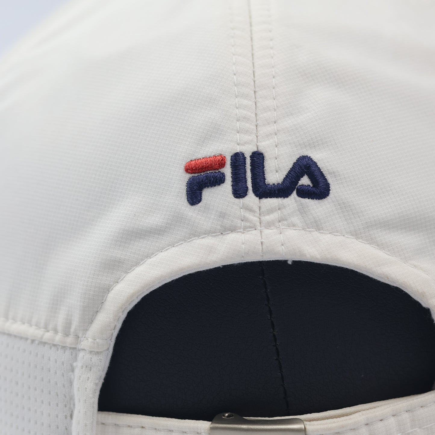 FILA Italia CoolMax Performance Thrifted Baseball Cap - White Sport Hat