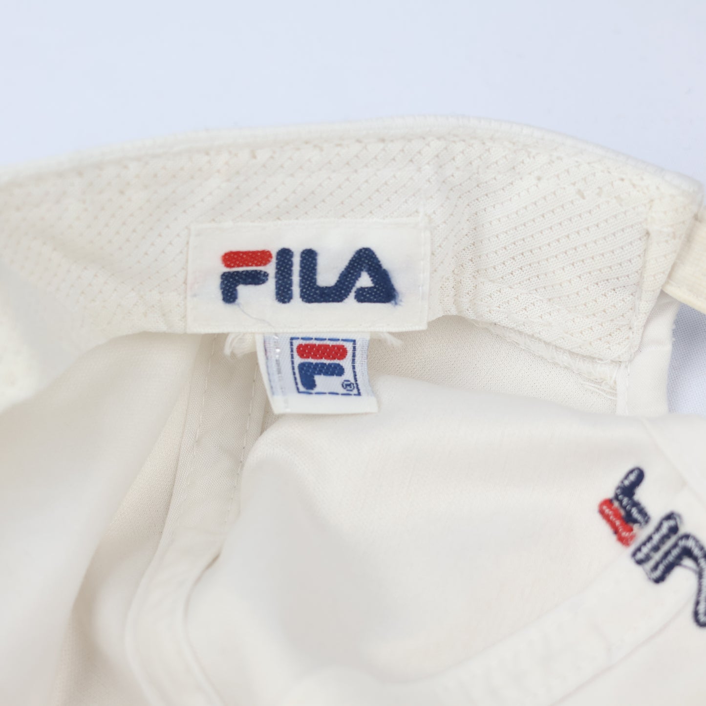 FILA Italia CoolMax Performance Thrifted Baseball Cap - White Sport Hat
