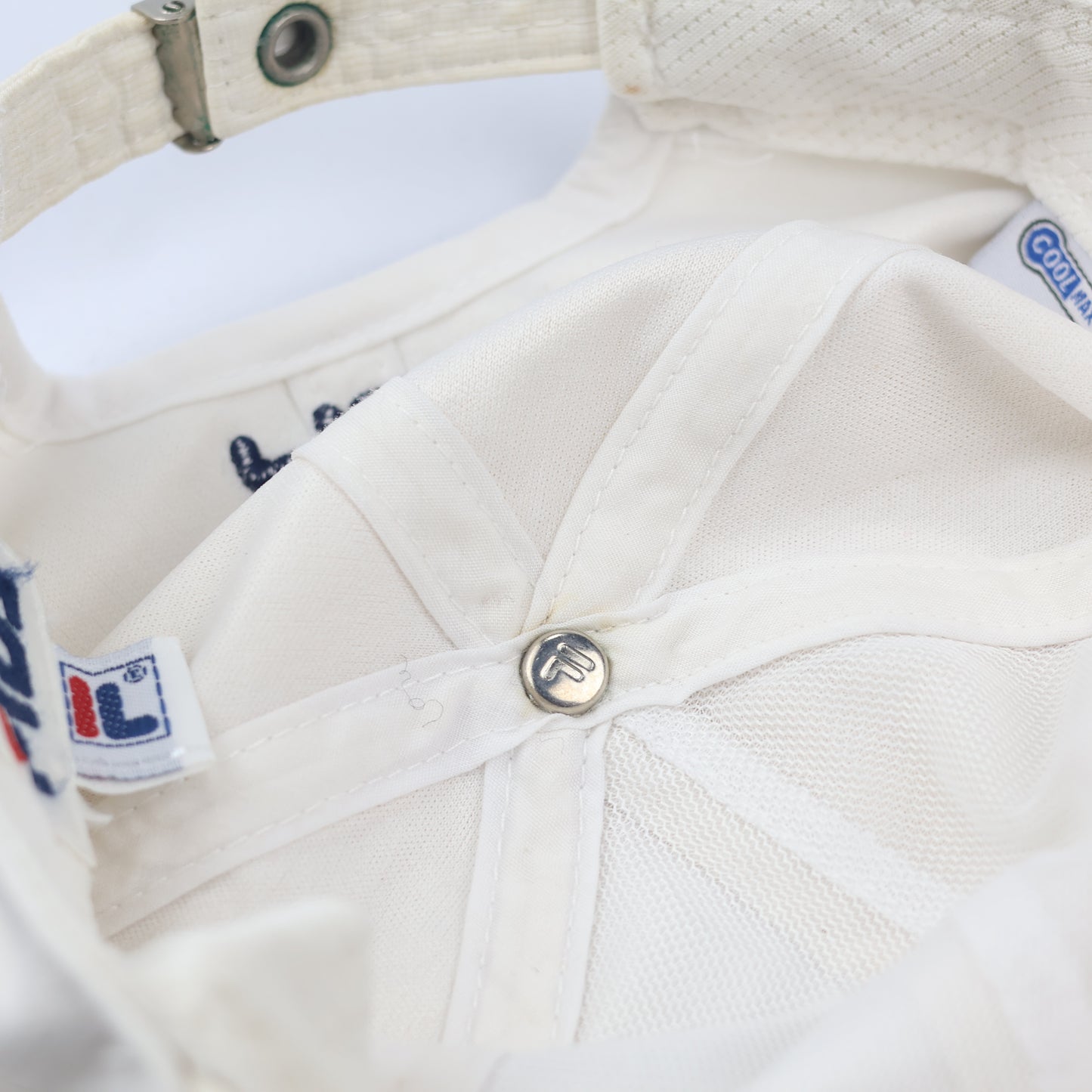 FILA Italia CoolMax Performance Thrifted Baseball Cap - White Sport Hat