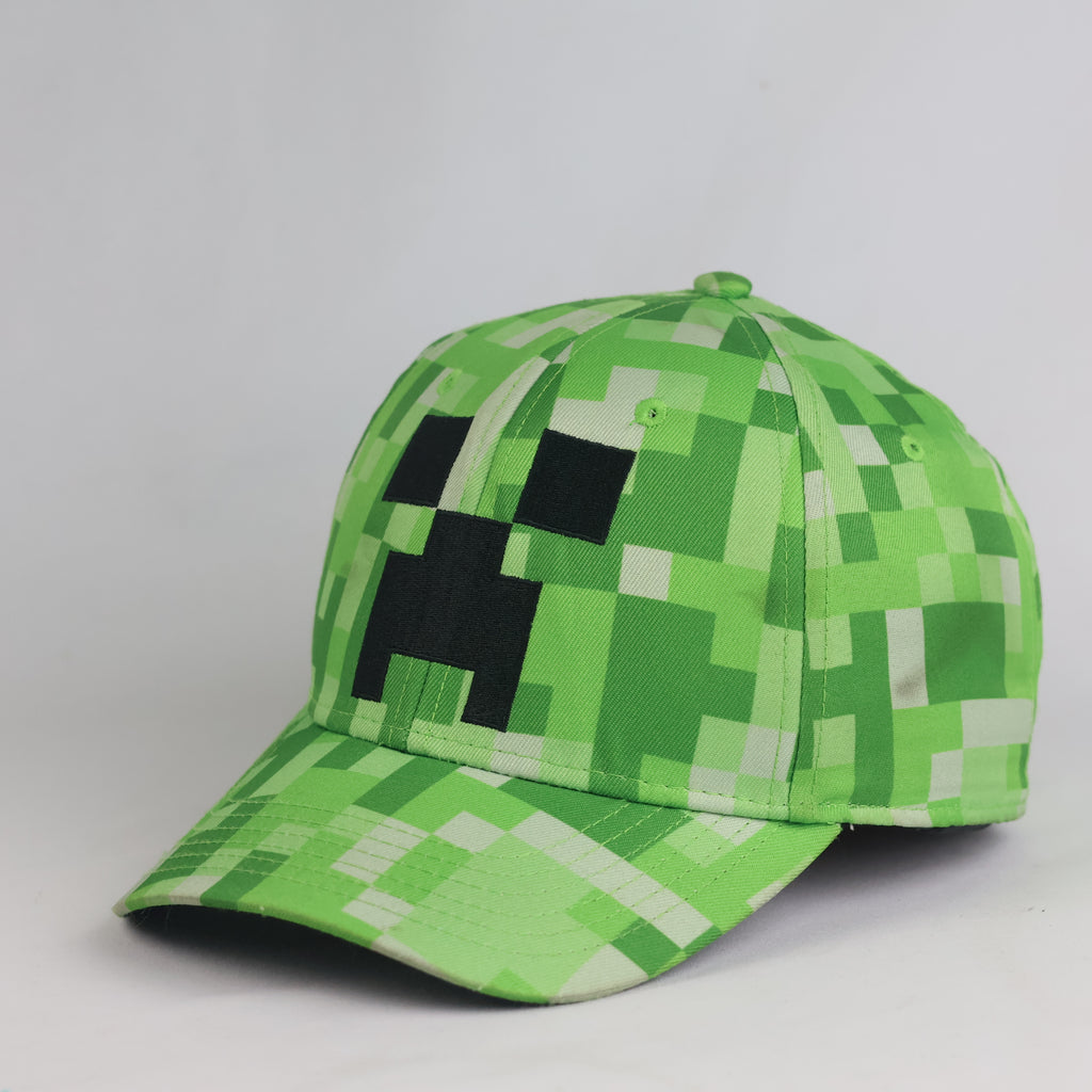 Thrifted Minecraft x Reserved Green Creeper Snapback Cap (Size 56–57 cm) |11003