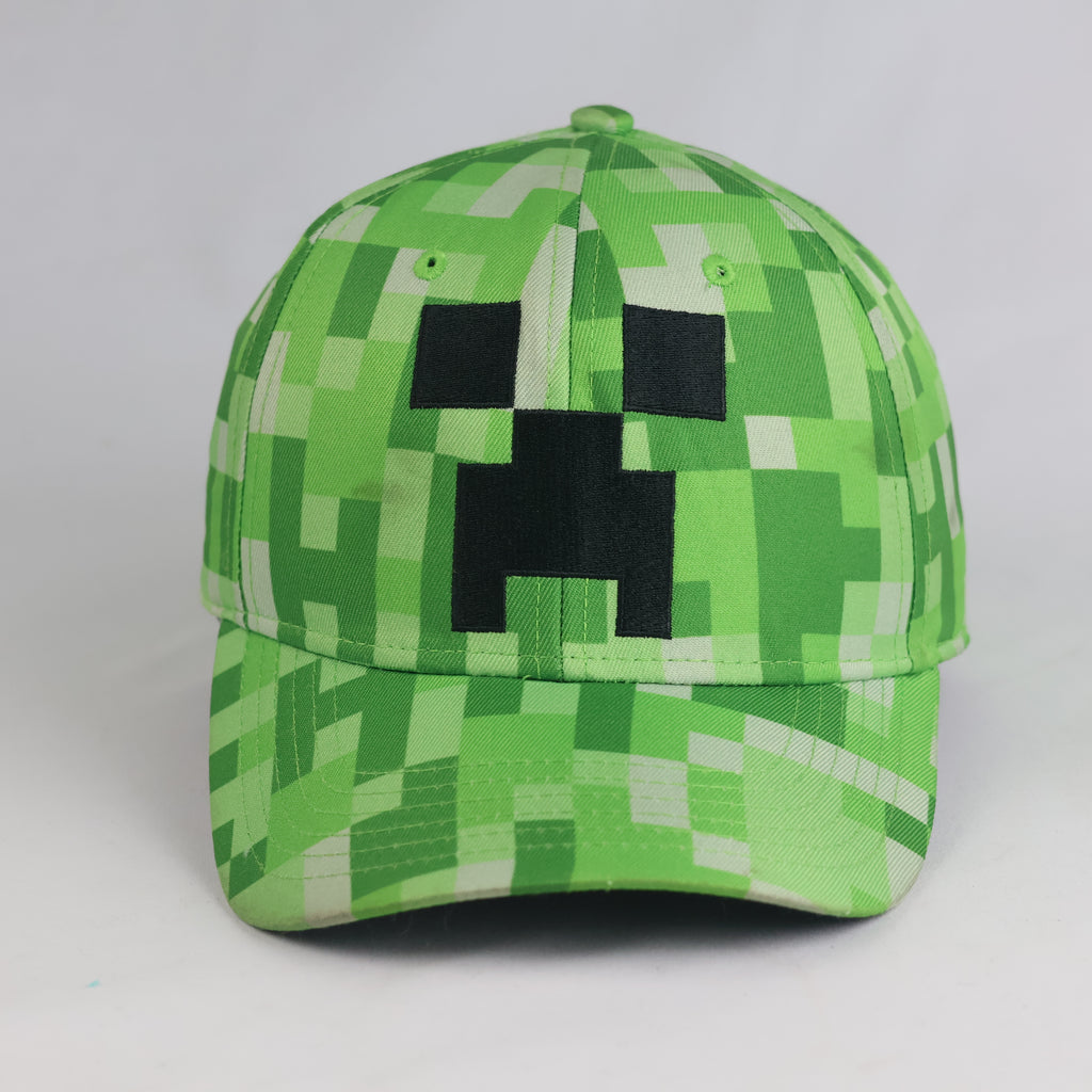 Thrifted Minecraft x Reserved Green Creeper Snapback Cap (Size 56–57 cm) |11003