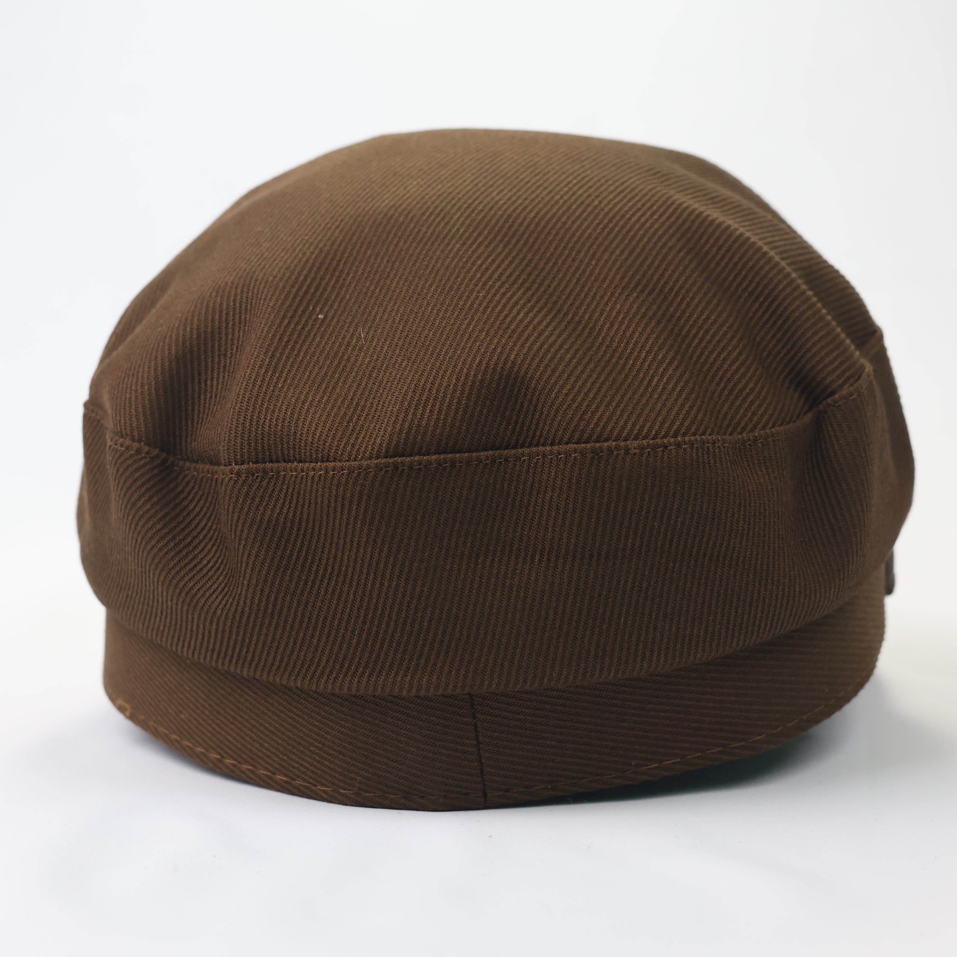 Vintage Brown Newsboy Fiddler Thrifted Cap - Corduroy & Leather Aesthetic