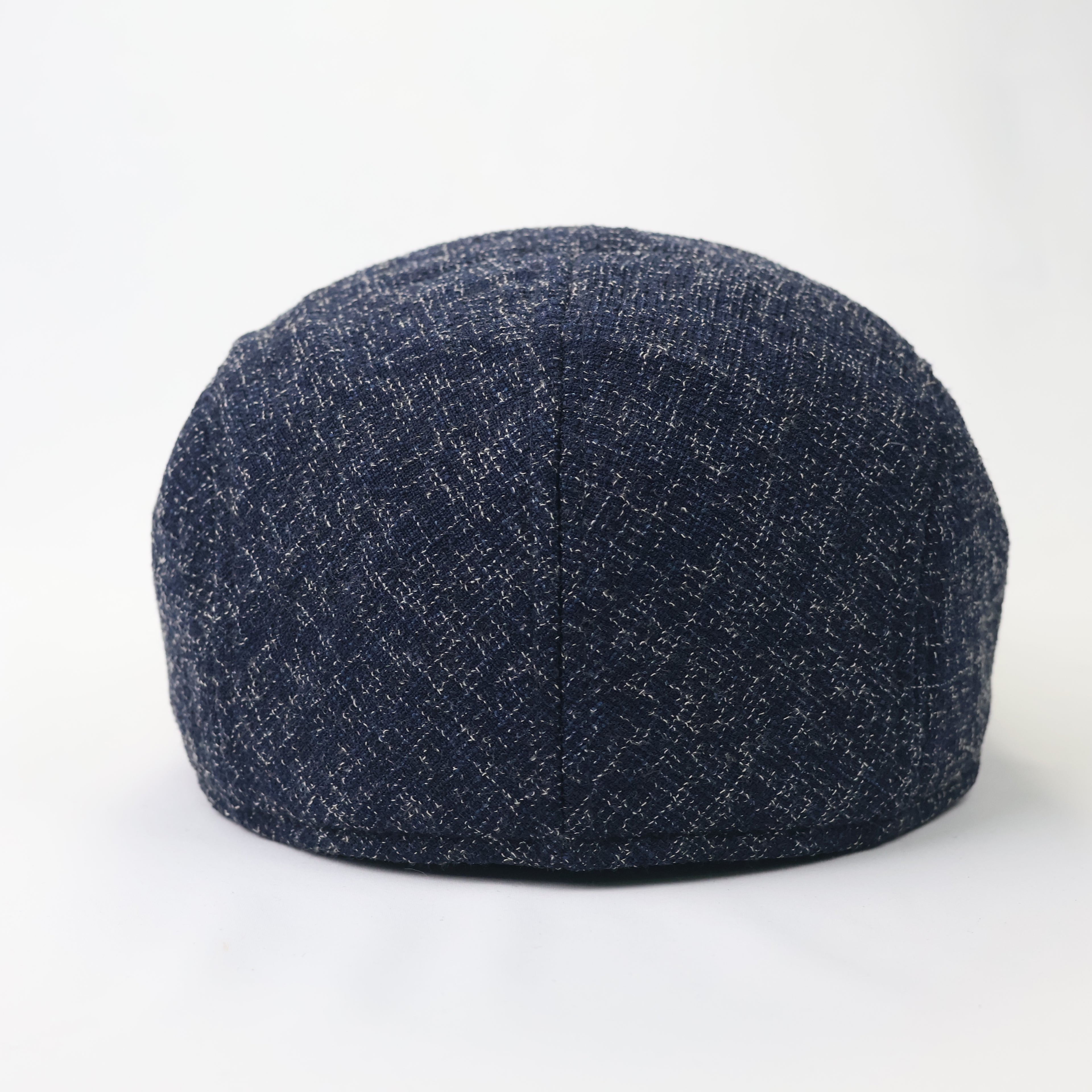 Vintage Speckled Navy Flat Cap - Breathable Mesh Side Panels