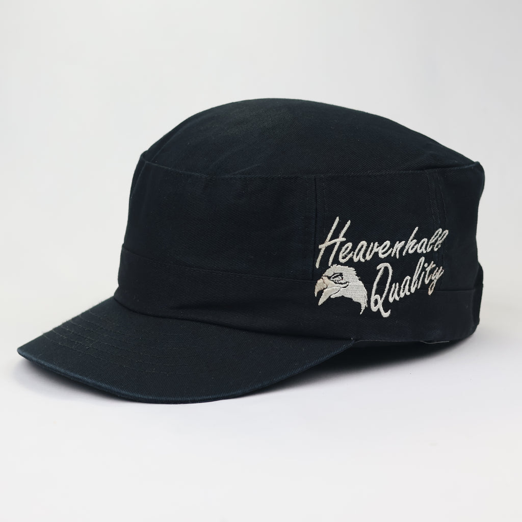 Heavenhall Quality Black Cotton Cadet Hat - Eagle Graphic Streetwear Cap