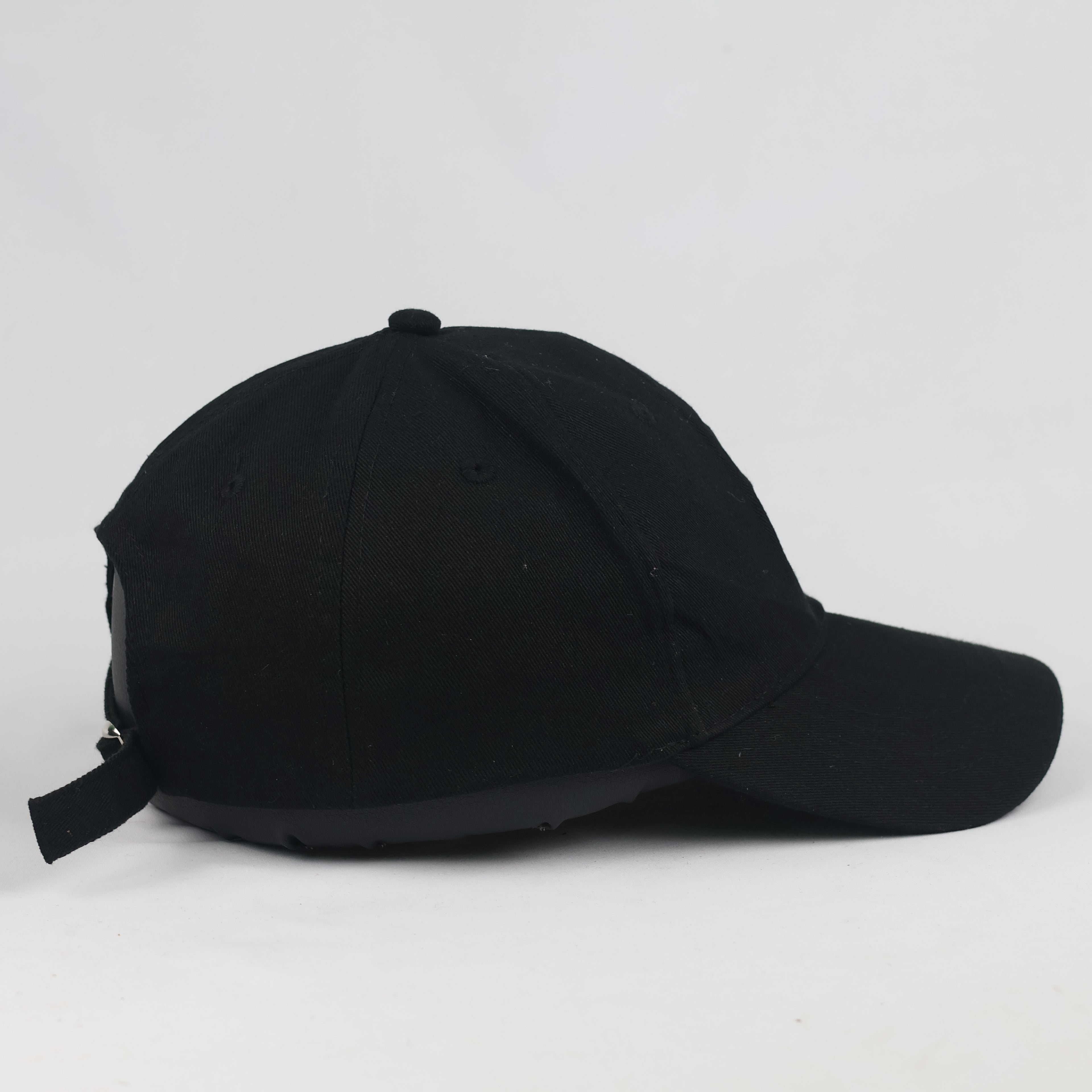 Thrifted Sinsay White Butterfly Outline Black Strapback Cap - Size 56-58cm