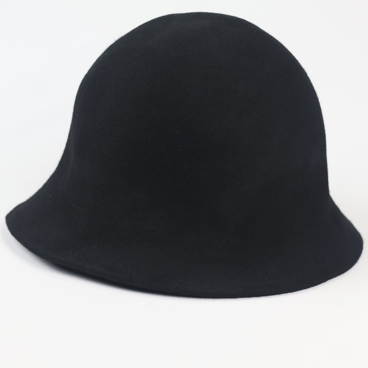Essential Solid Black Wool Thrifted Hat - Classic Unisex Knit Hat