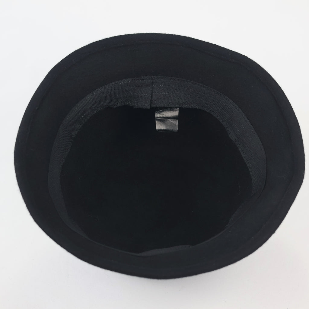Essential Solid Black Wool Thrifted Hat - Classic Unisex Knit Hat