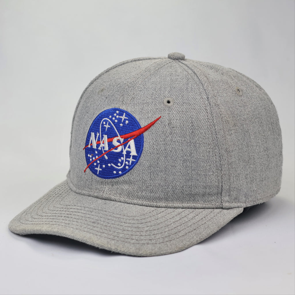 Vintage H&M NASA Embroidered Logo Snapback Thrifted Cap - Heather Grey