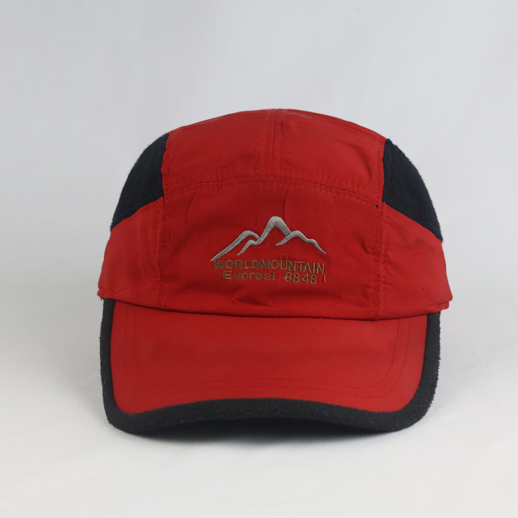 Thrifted World Mountain Everest 8848 Red Nylon Strapback Hiking Cap | 10888