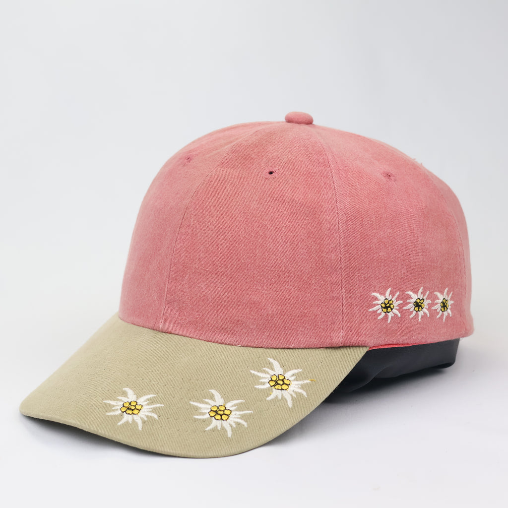 Switzerland "Edelweiss" Two-Tone Cap with Leather Strap & Brass Buckle