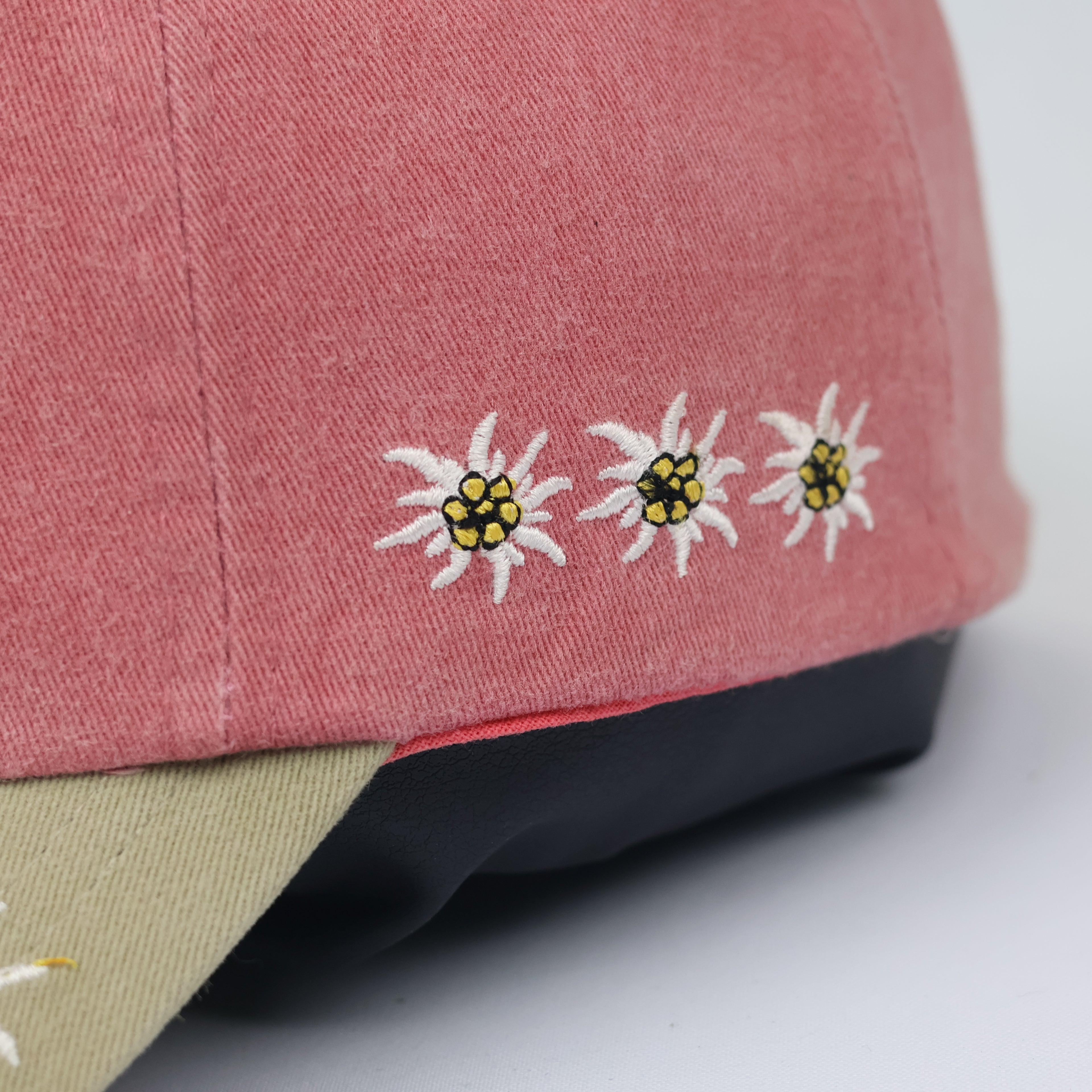 Switzerland "Edelweiss" Two-Tone Cap with Leather Strap & Brass Buckle
