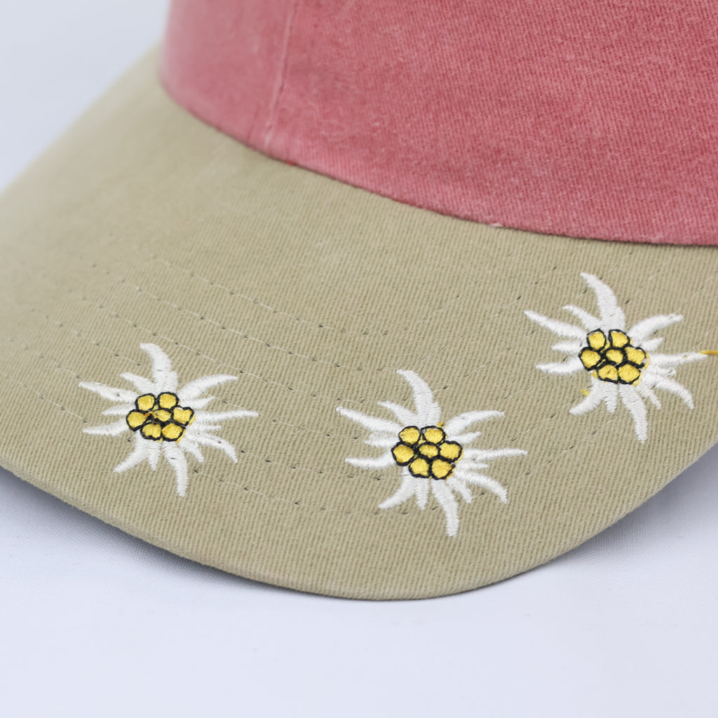 Switzerland "Edelweiss" Two-Tone Cap with Leather Strap & Brass Buckle