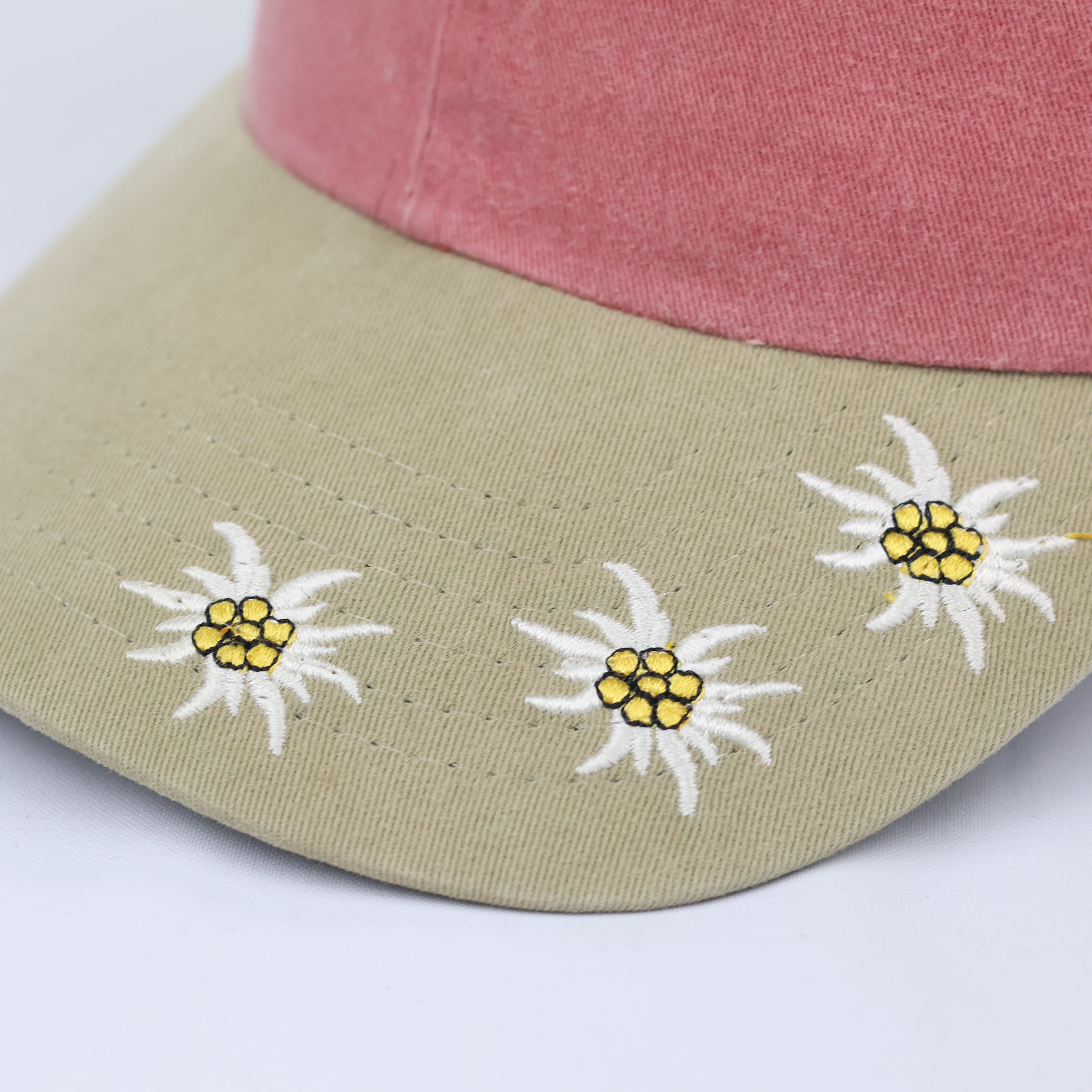Switzerland "Edelweiss" Two-Tone Cap with Leather Strap & Brass Buckle