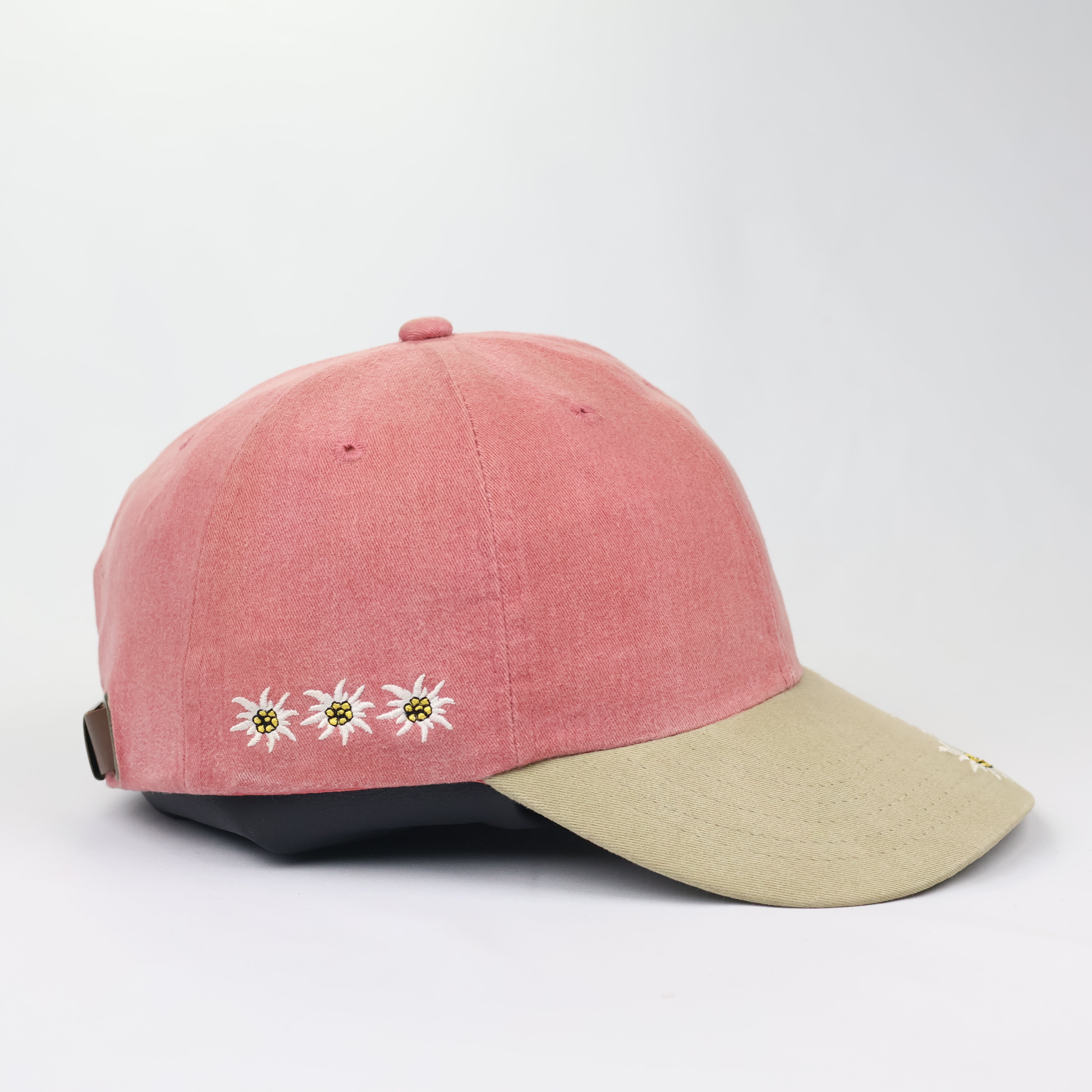 Switzerland "Edelweiss" Two-Tone Cap with Leather Strap & Brass Buckle