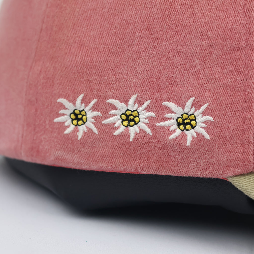 Switzerland "Edelweiss" Two-Tone Cap with Leather Strap & Brass Buckle
