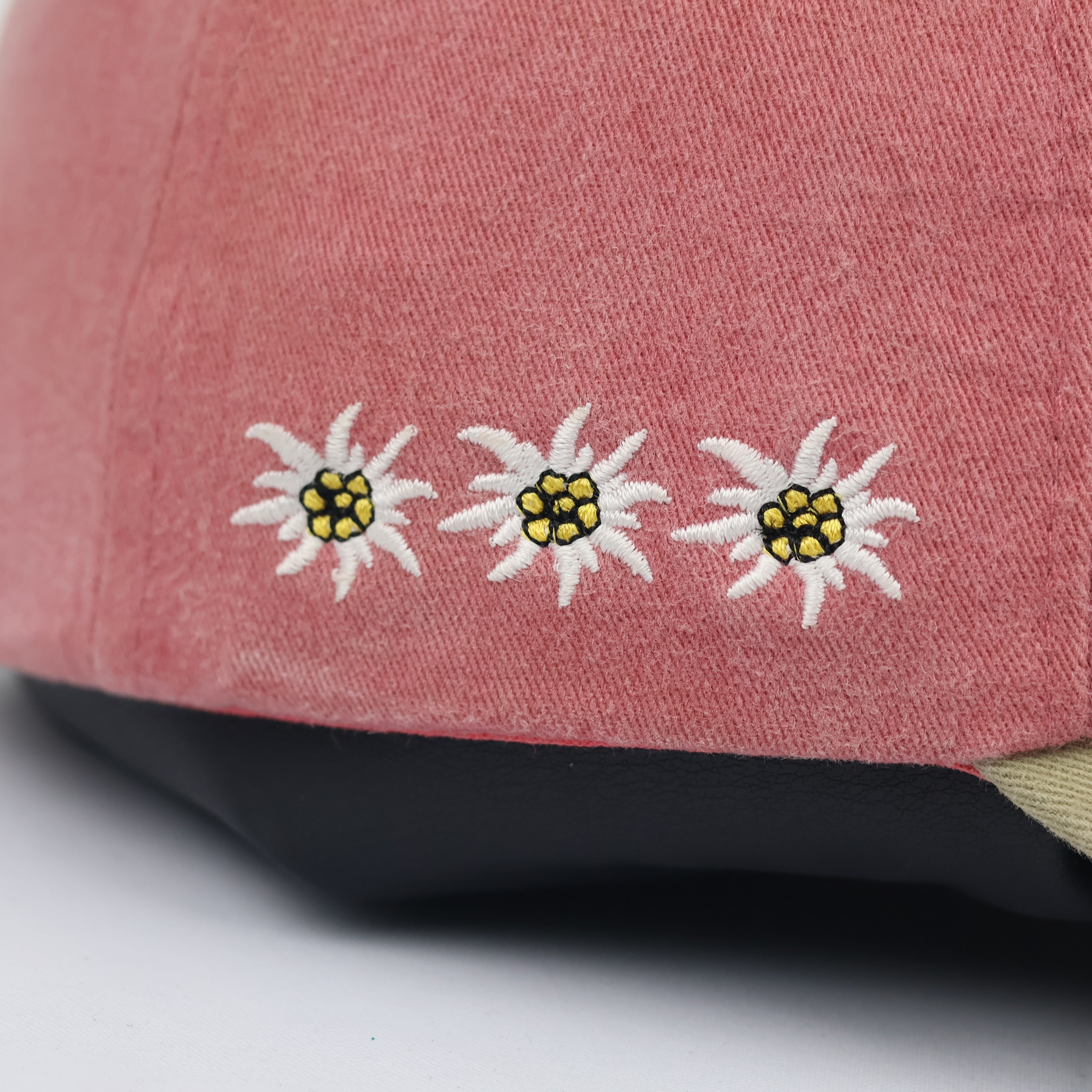 Switzerland "Edelweiss" Two-Tone Cap with Leather Strap & Brass Buckle