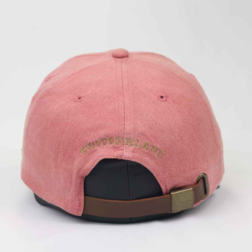 Switzerland "Edelweiss" Two-Tone Cap with Leather Strap & Brass Buckle