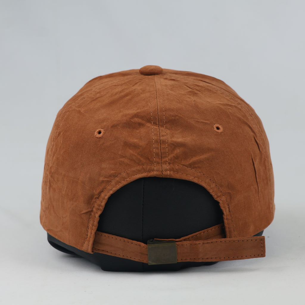 Thrifted Rust Brown Cotton Suede-Finish Baseball Cap - Size 56-58cm