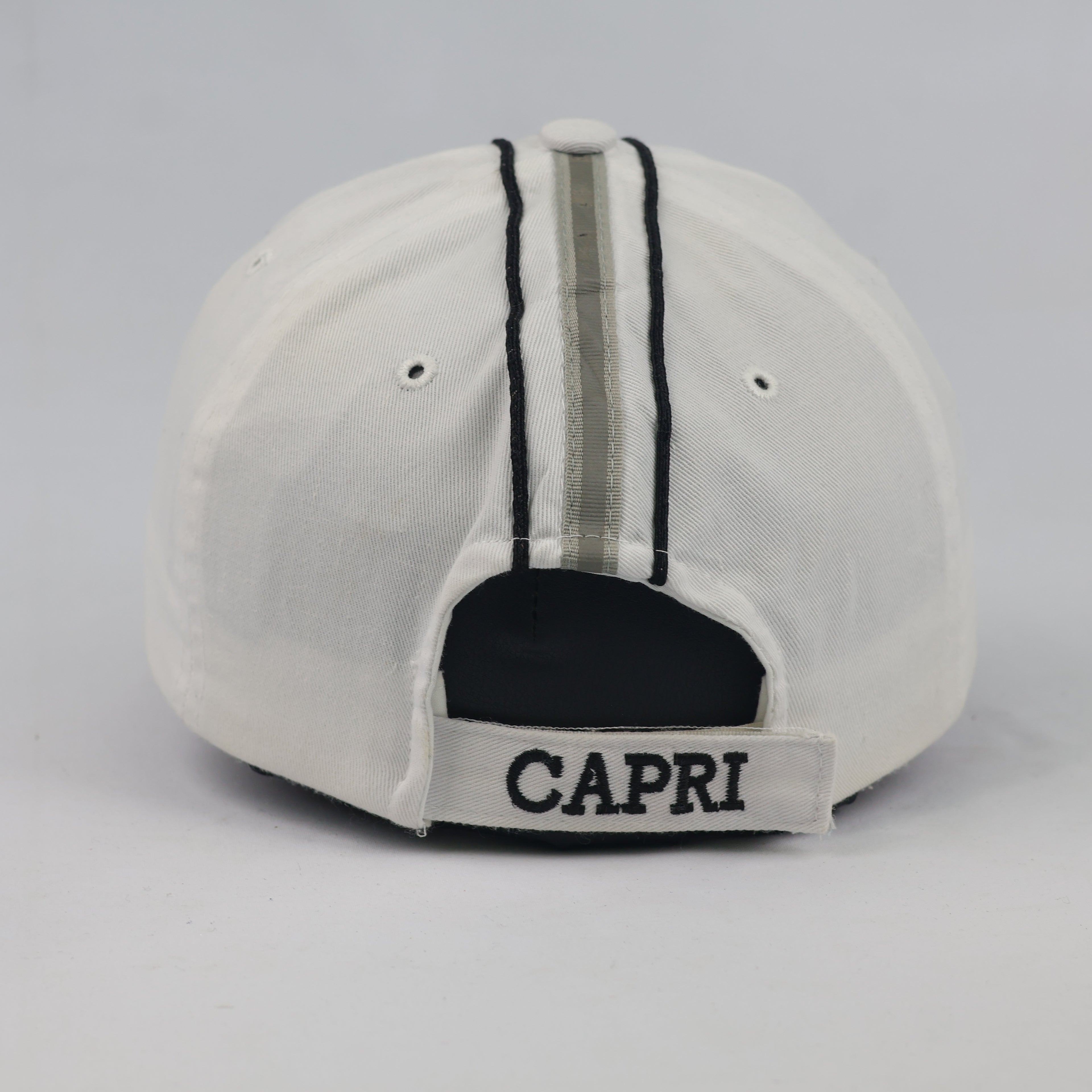 Thrifted Emanue Line Capri Embroidered White Strapback Hat - Size 56-58cm