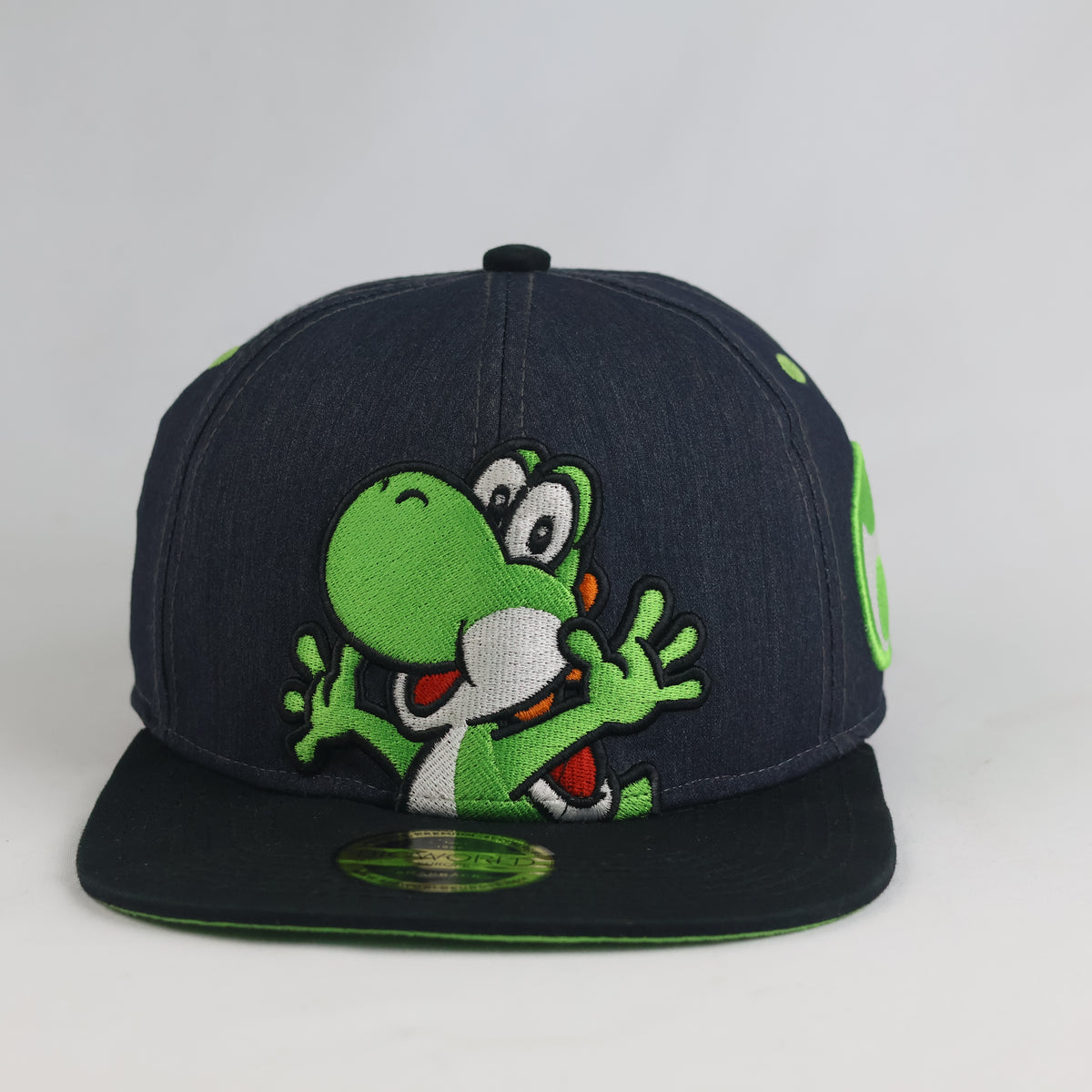 Thrifted Nintendo Super Mario Yoshi Navy Denim Snapback Cap (Size 57–59 cm) | 10872