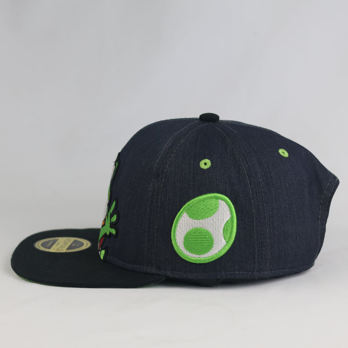 Thrifted Nintendo Super Mario Yoshi Navy Denim Snapback Cap (Size 57–59 cm) | 10872