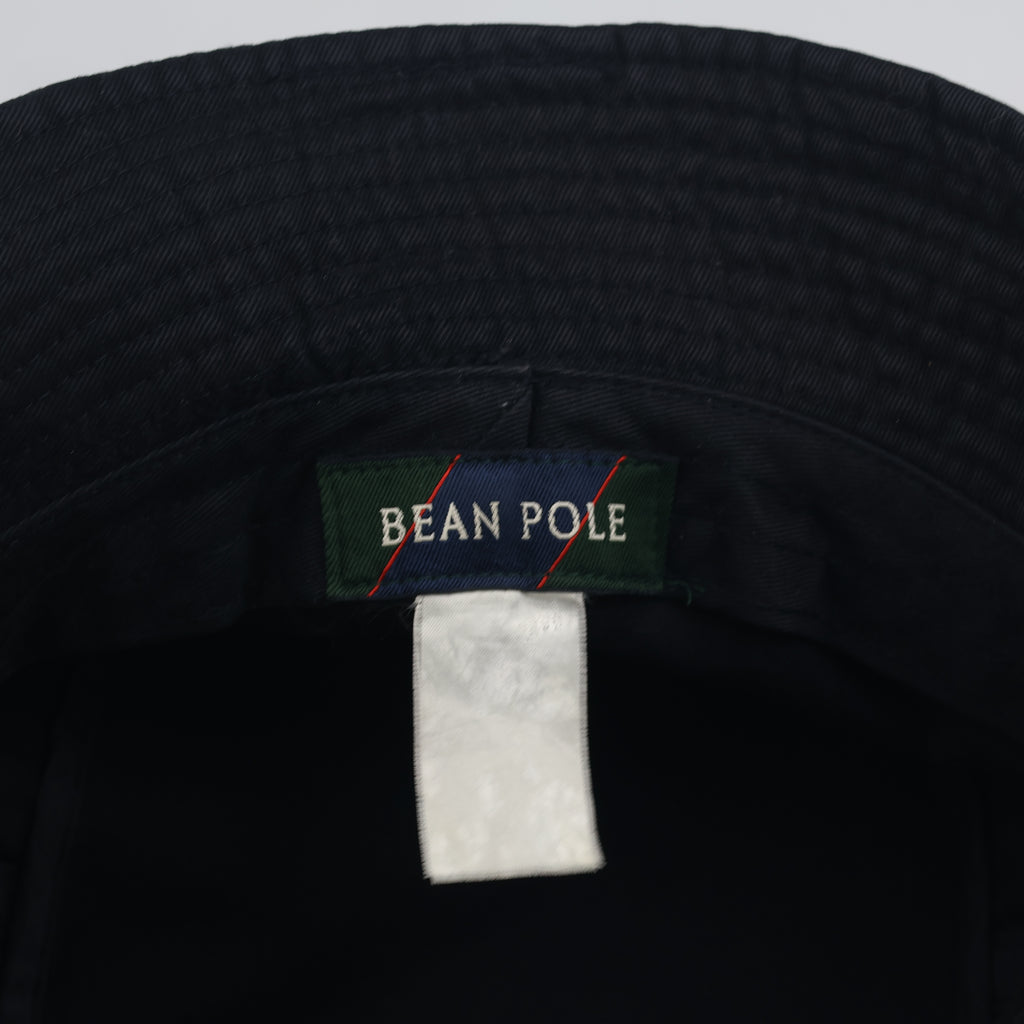 Thrifted Bean Pole Navy Blue Striped Ribbon Bucket Hat - Size 57cm