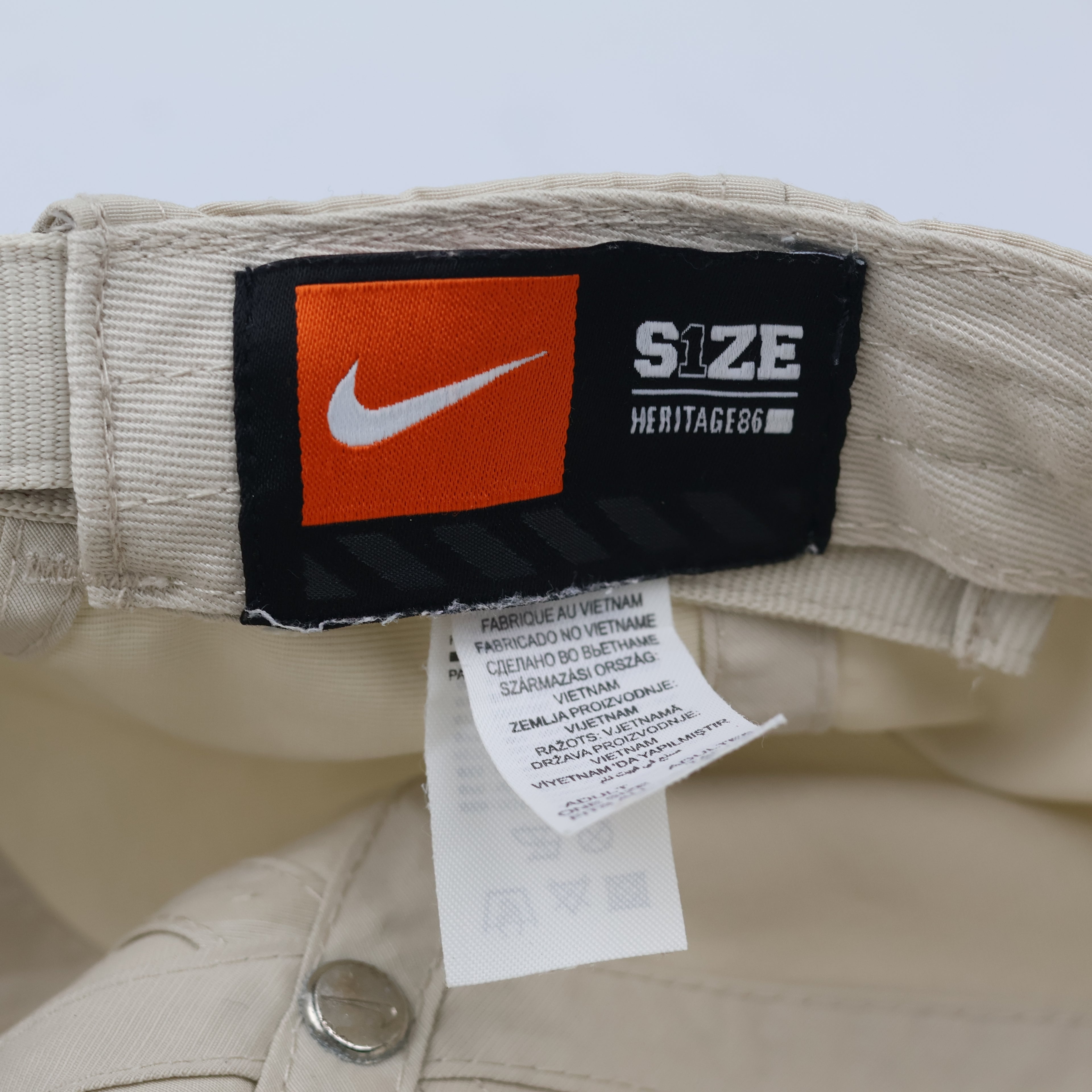 Nike Heritage86 Metal Swoosh Adjustable Thrifted Dad Hat - Sand/Beige